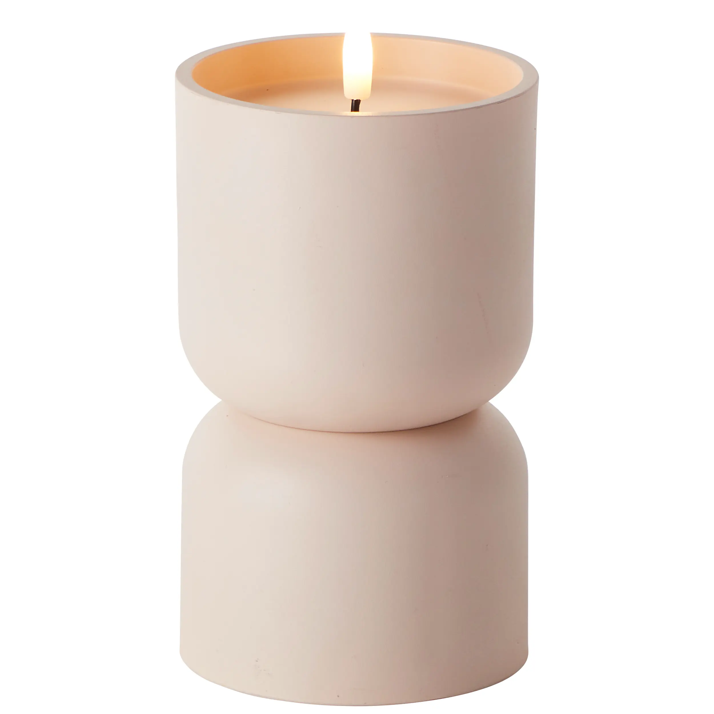 Brilliant LED Kerze batteriebetrieben mit Timer Ø 9,8 x 18,5 cm beige, Hellbraun
