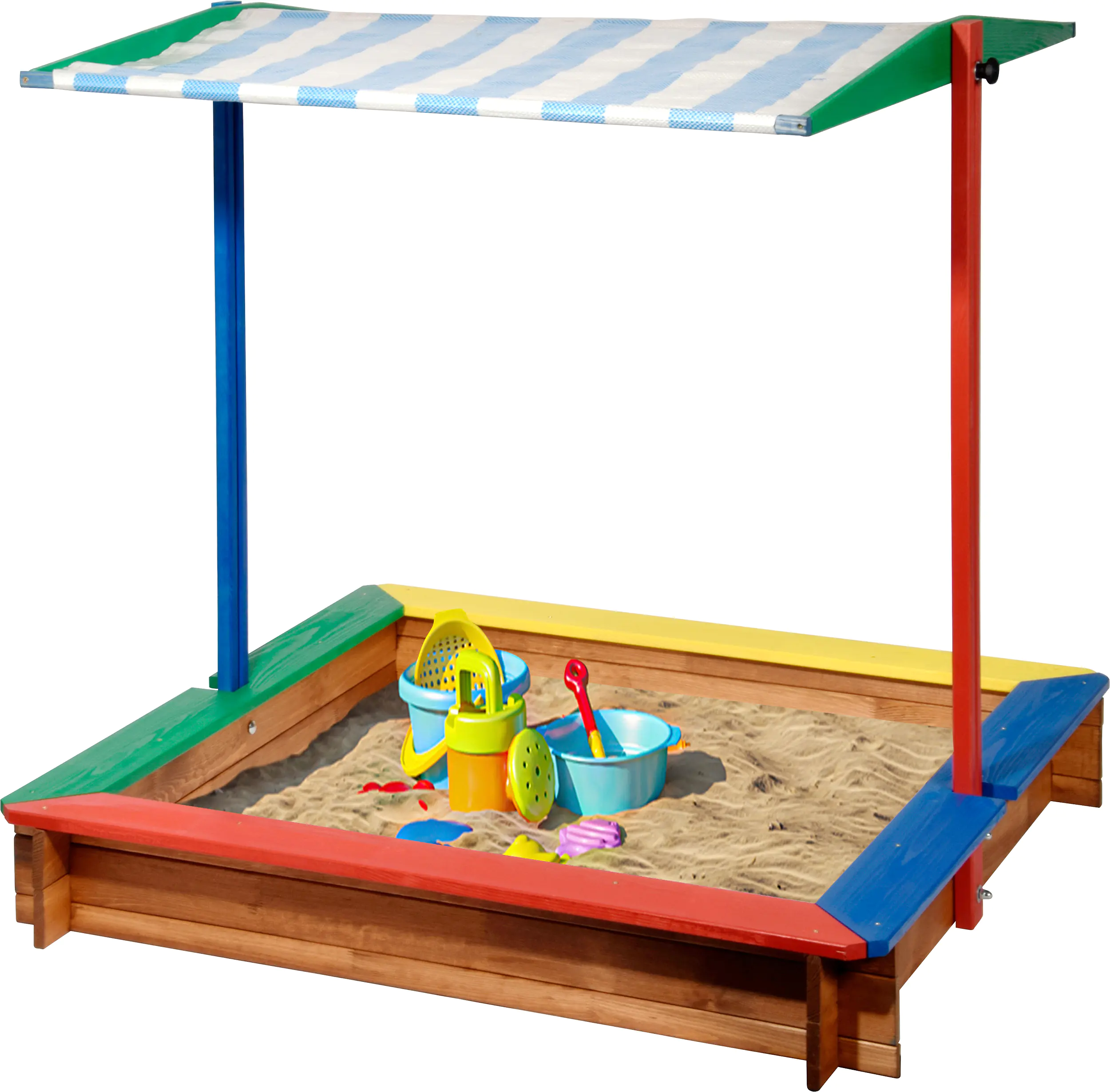 Dobar Sandkasten farbig mit Dach 120 x 120 x 120 cm