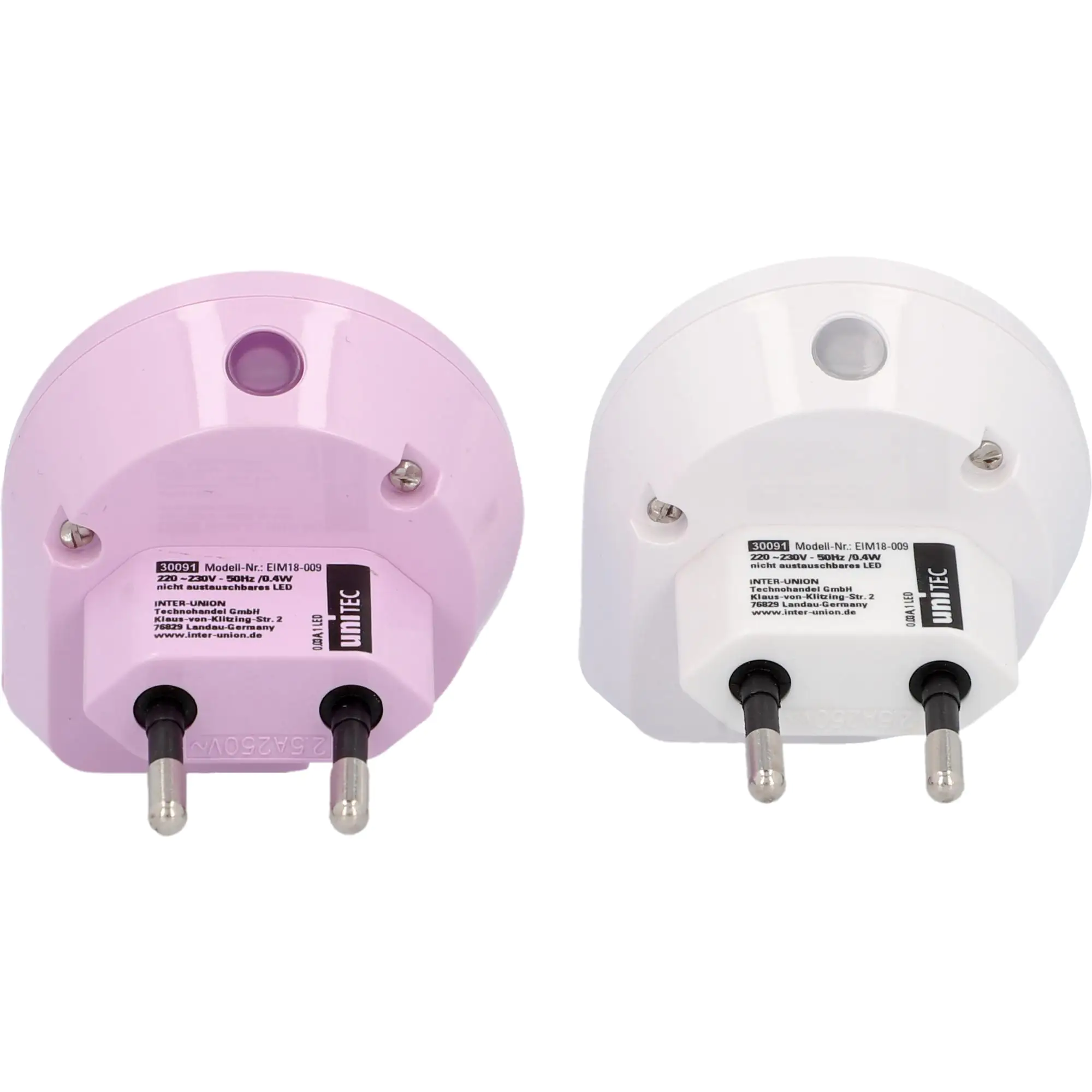 LED Nachtlicht 2er Set und Dämmerungssensor weiß, hellblau, pink