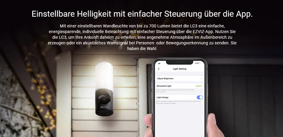 Ezviz Wlan Outdoor Kameraleuchte LC3 mit Gegensprechfunktion
