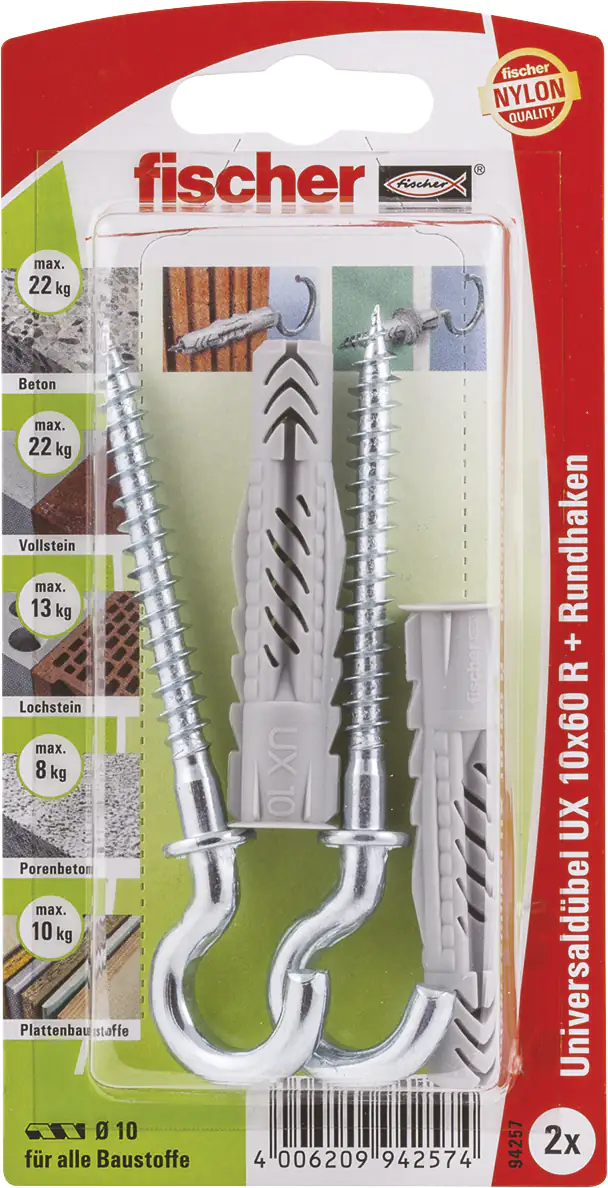 Fischer Universaldübel-Set UX 10.0 x 60 mm - 2 Stück