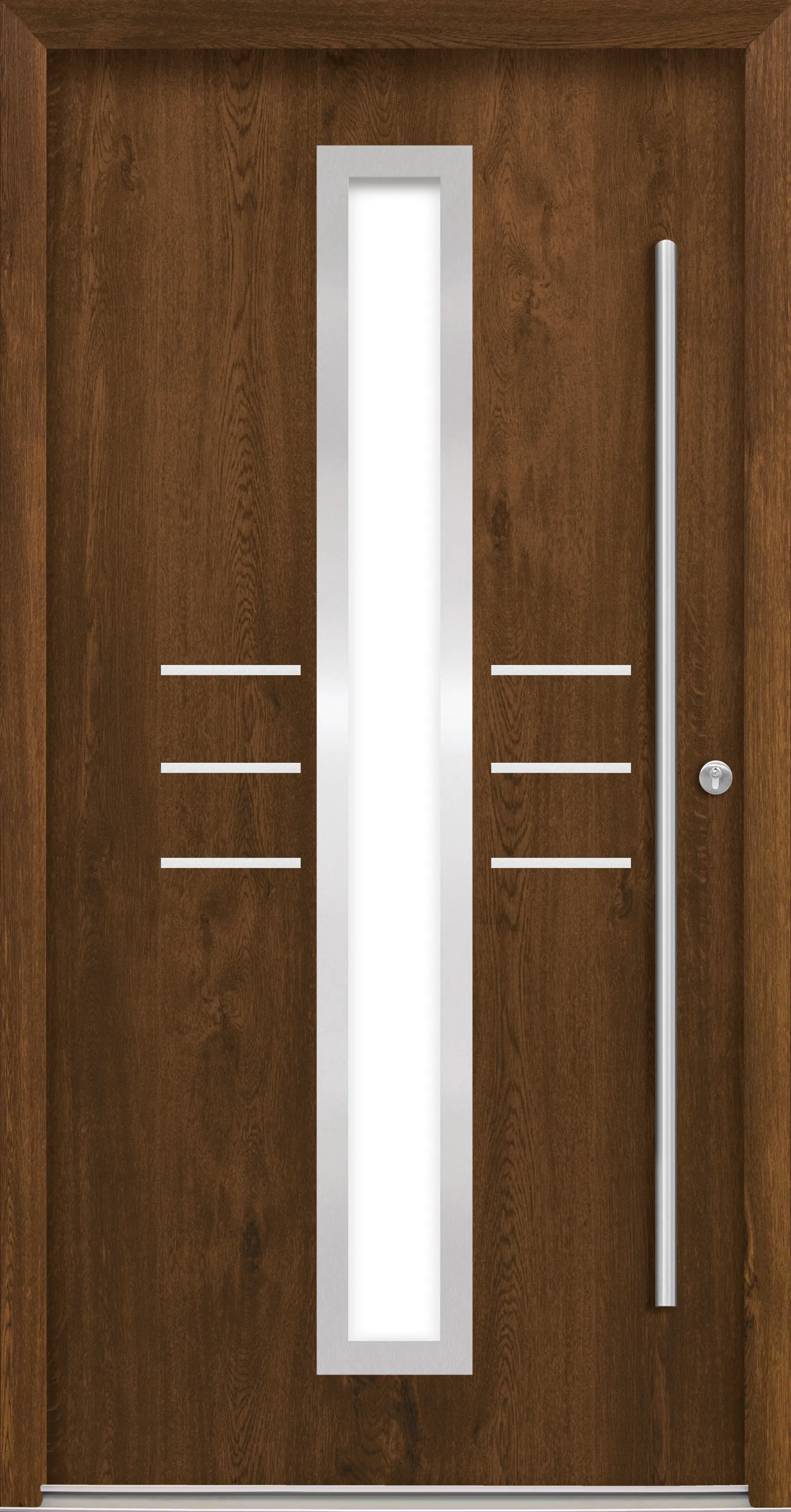 Splendoor Haustür Passivedoor Premium B07 Nussbaum DIN Rechts 110 x 210 cm