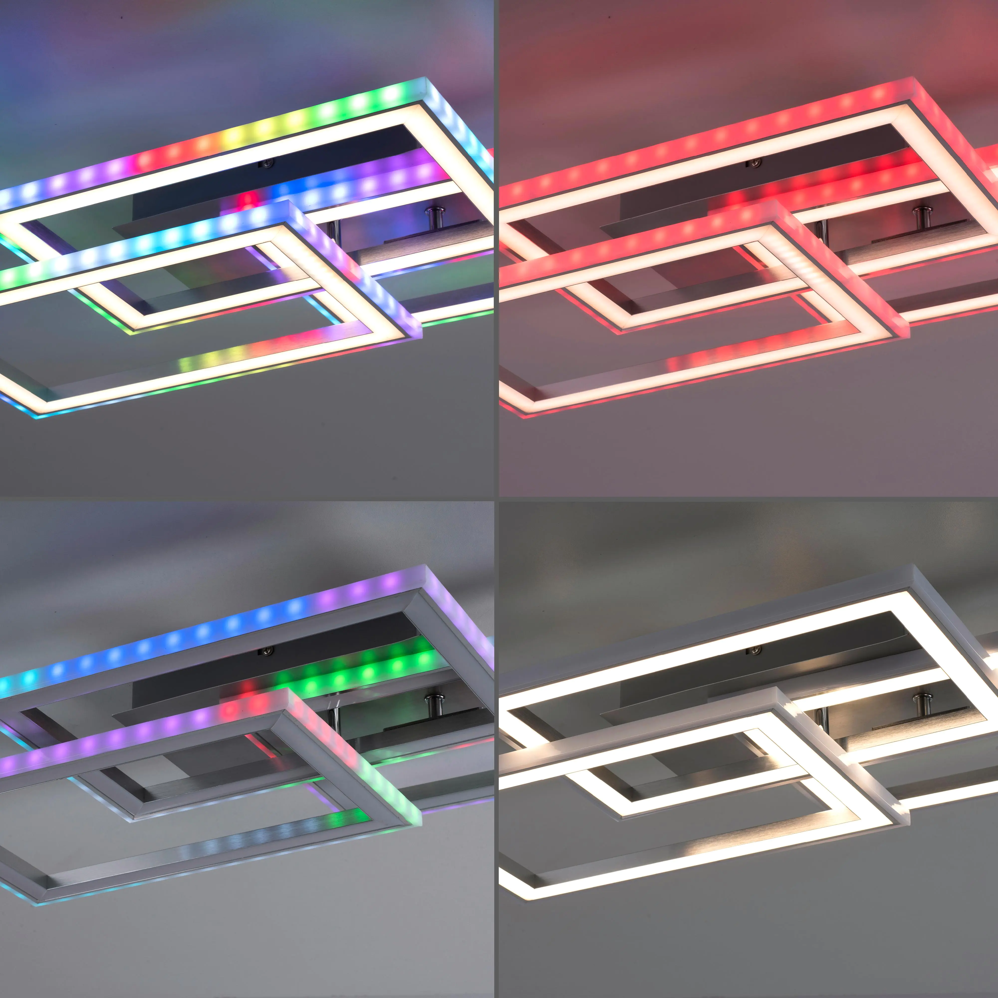 JustLight LED Deckenleuchte Felix60 stahl 54 x 33,5 cm dimmbar, RGBW