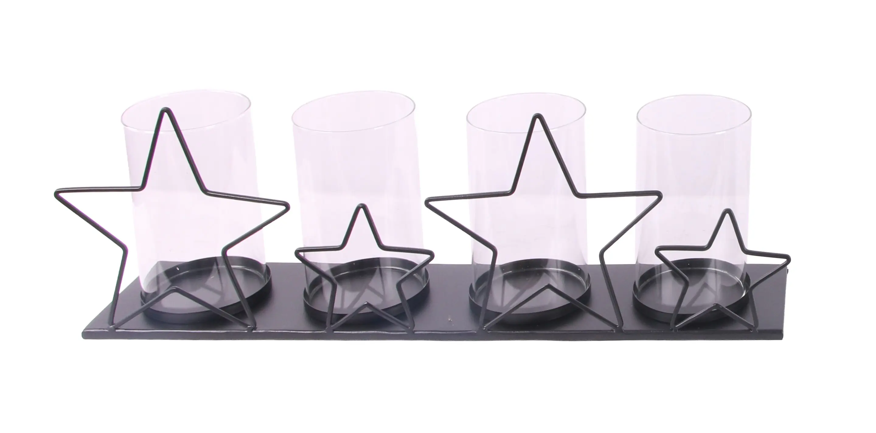 TrendLine Adventskranz Metall 56 x 17 cm inklusive 4 Gläser