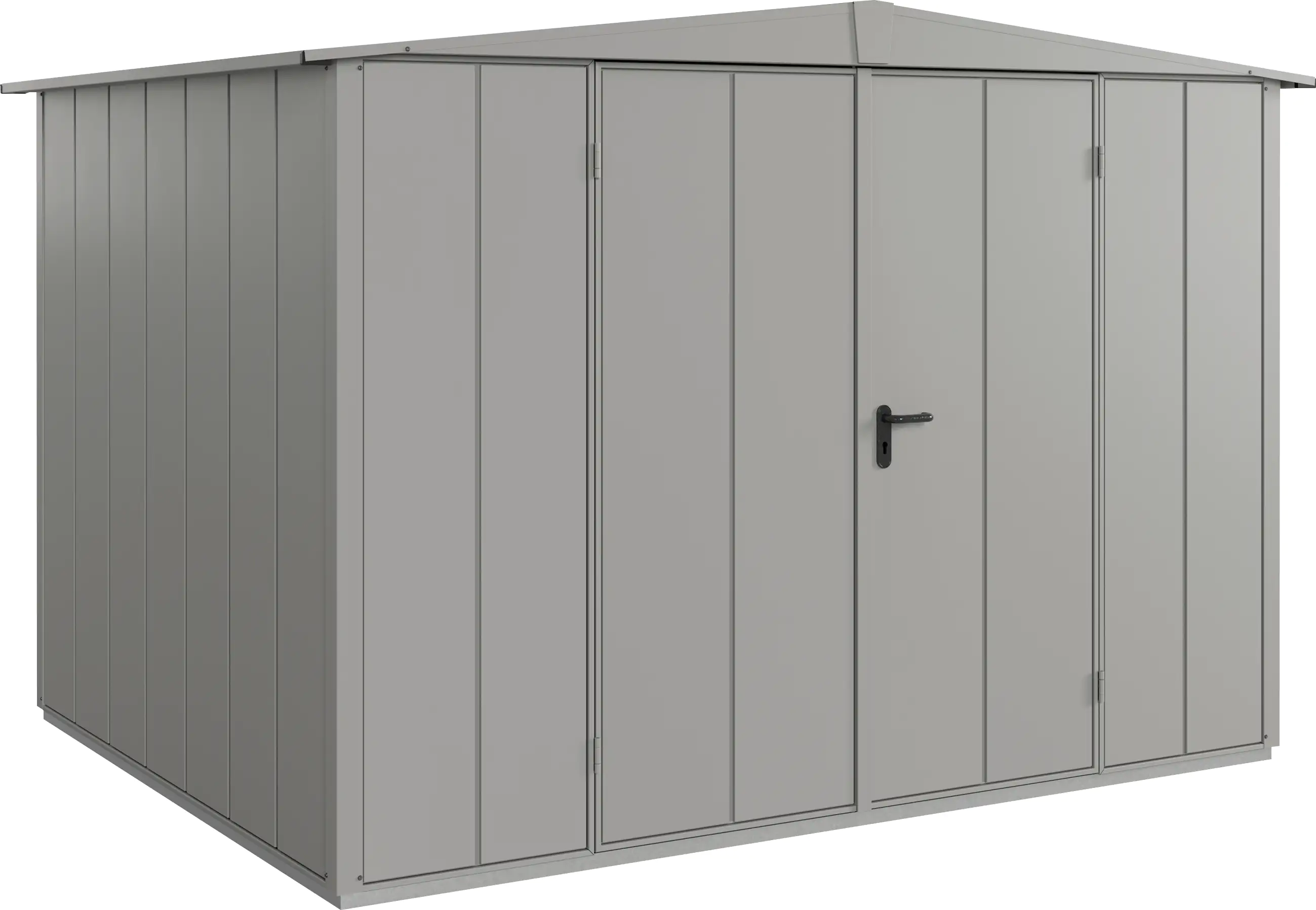 EcoStar Gerätehaus Elegant-S Typ 3 graualuminium 2 flg 323,6 x 247,7 cm