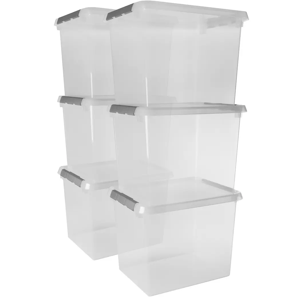Sunware Aufbewahrungsbox Comfort-Line mit Deckel 50 x 40 cm 52 L transparent 6er Set
