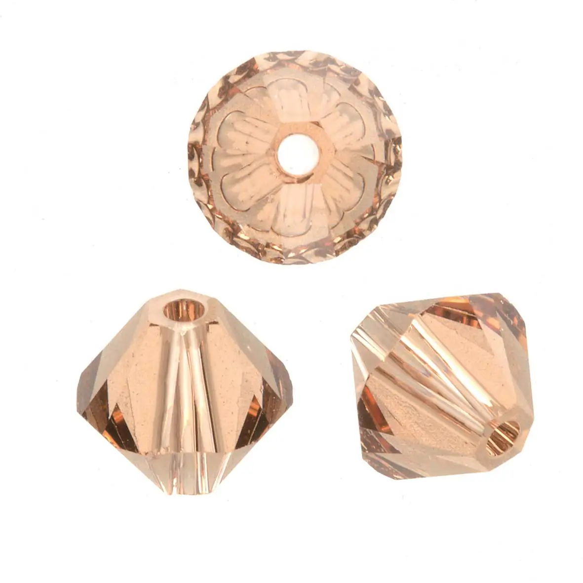 Glorex Glasschliffspitzperle 4 mm 25 Stück light smoked topas