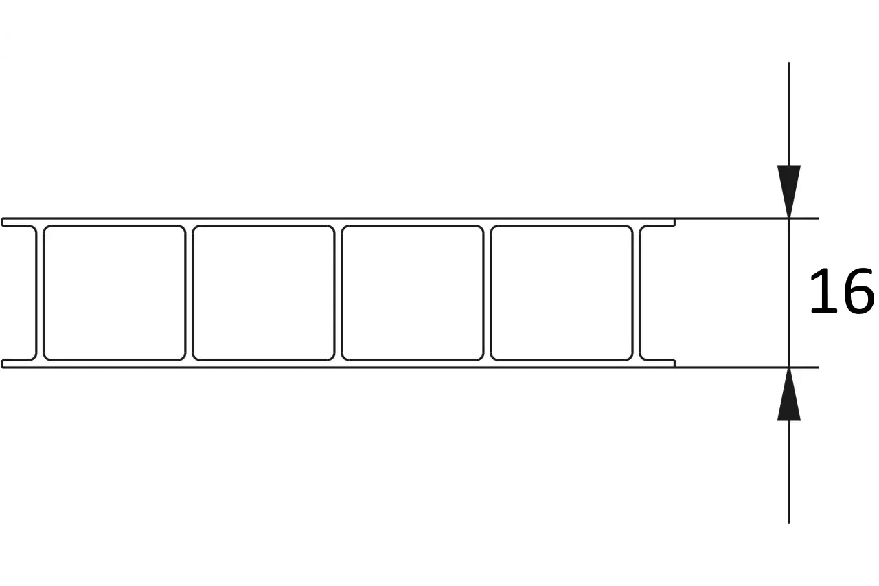 Gutta Polycarbonat-Doppelstegplatte Dual Estetics 200 x 98 cm 16 mm klar