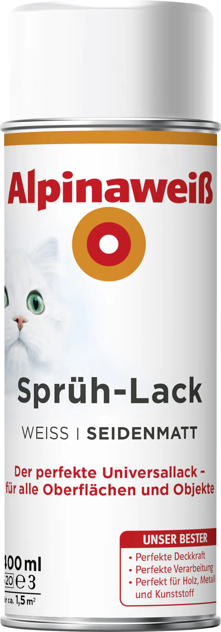 Alpinaweiß Sprühlack 400 ml weiß seidenmatt
