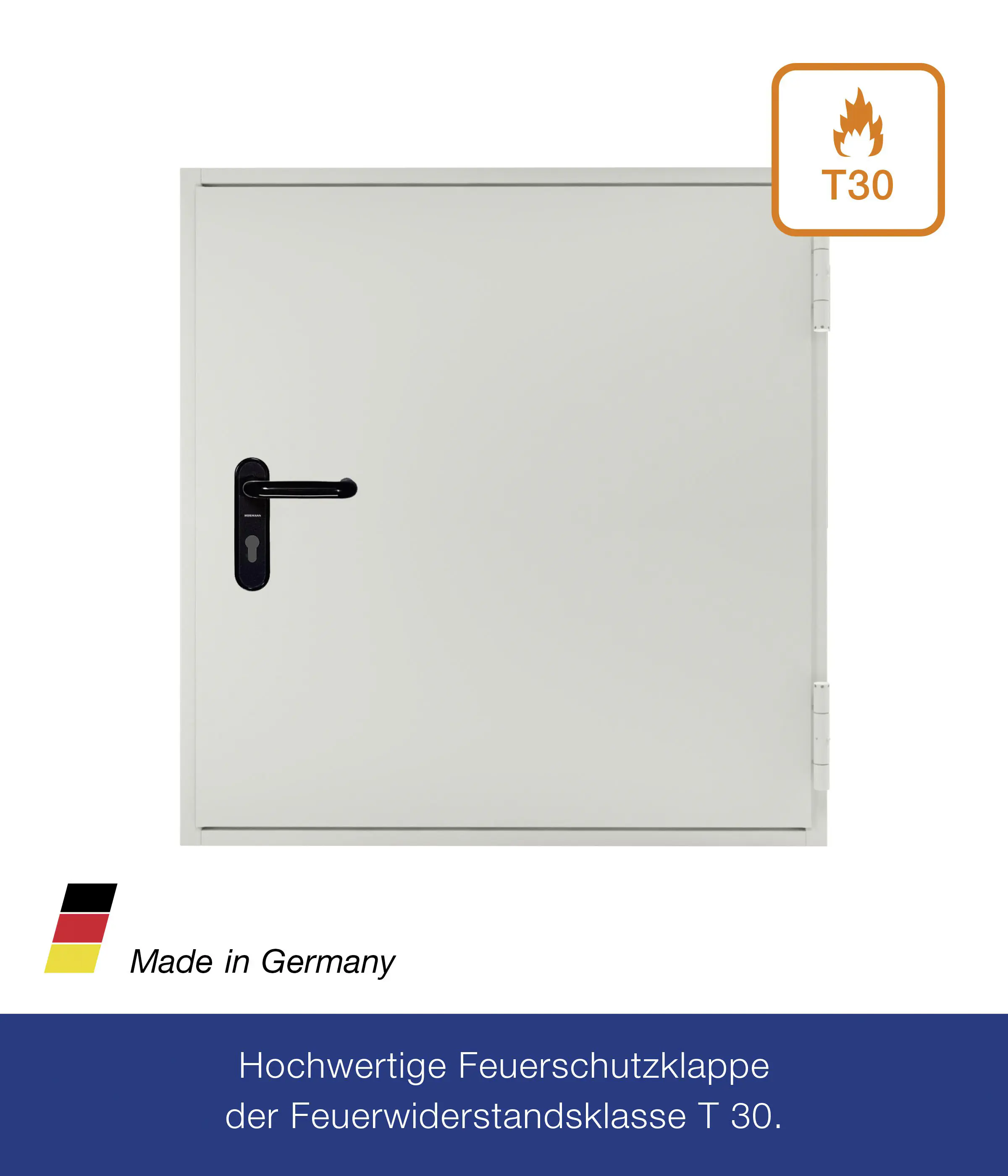 Hörmann Brandschutzklappe T30-H8-5 verzinkt 87,5 x 87,5 cm Links/Rechts