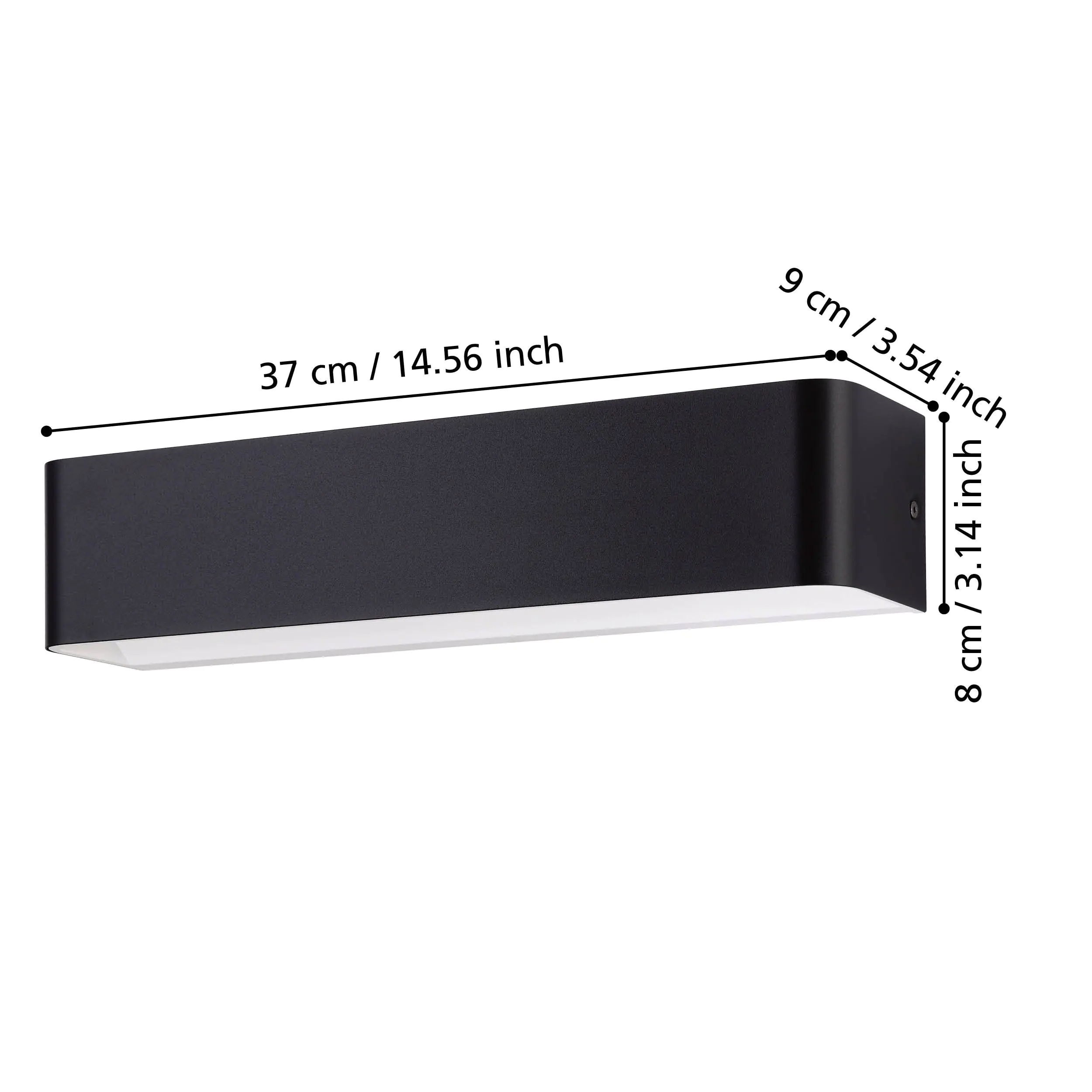 Eglo Wandleuchte Sania 4 schwarz 36,5 x 8 cm