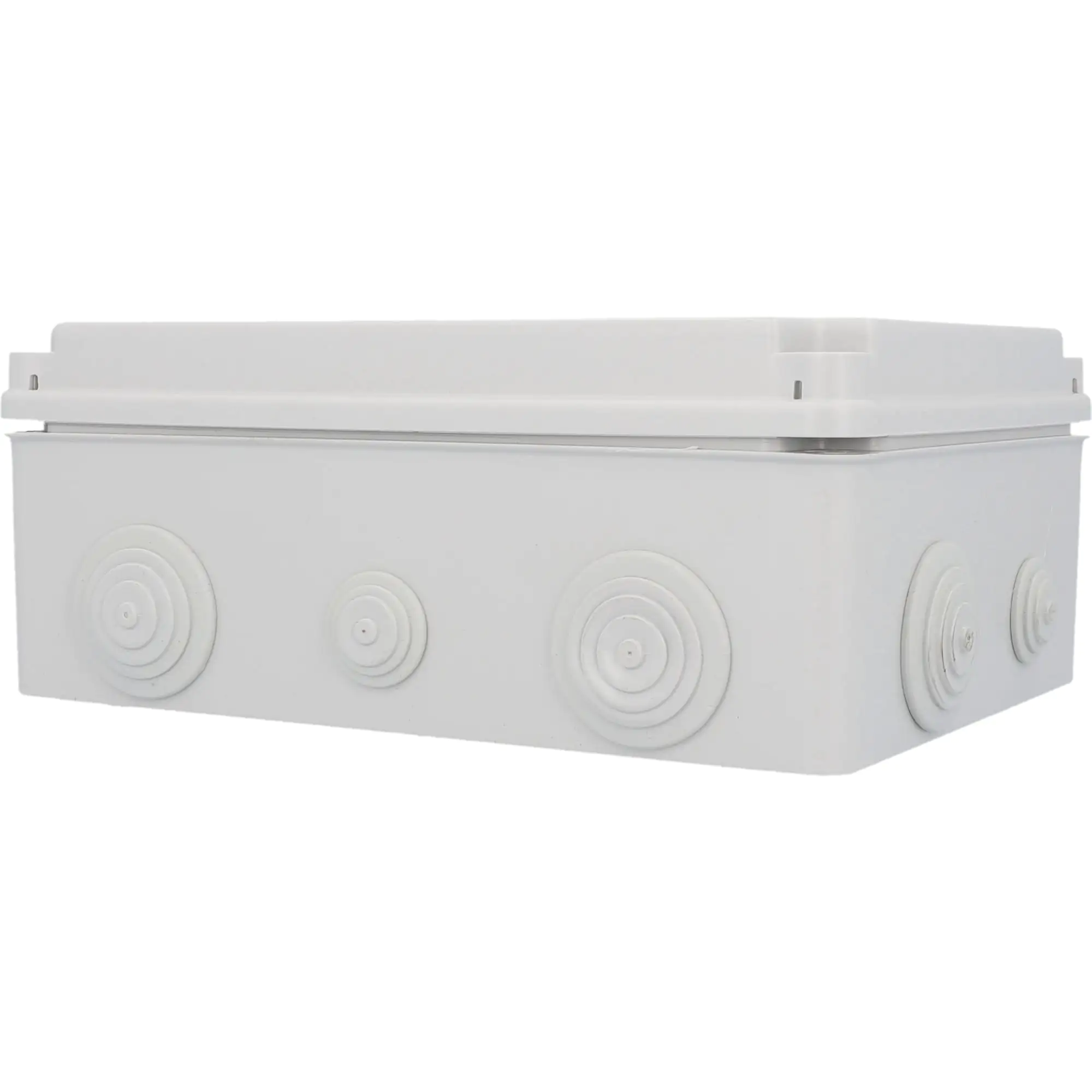 Aufputz- Abzweigdose IP65, mit Schraubdeckel, 250 x 104 x 195 mm, grau