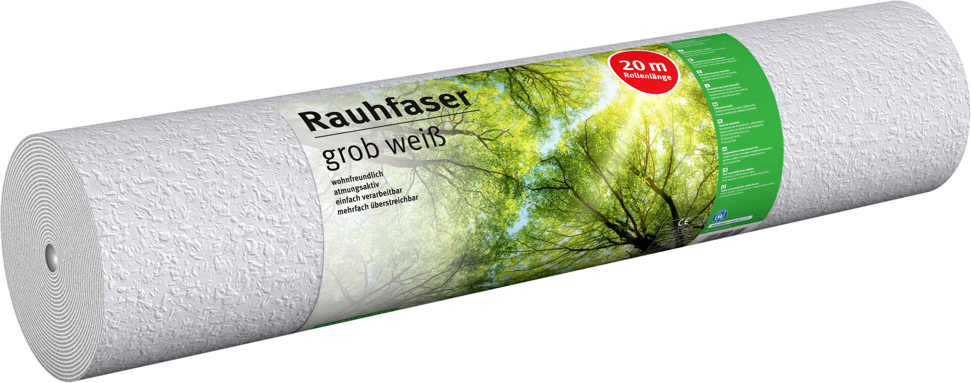 Erfurt Rauhfaser grob weiß 20 x 0,53 m