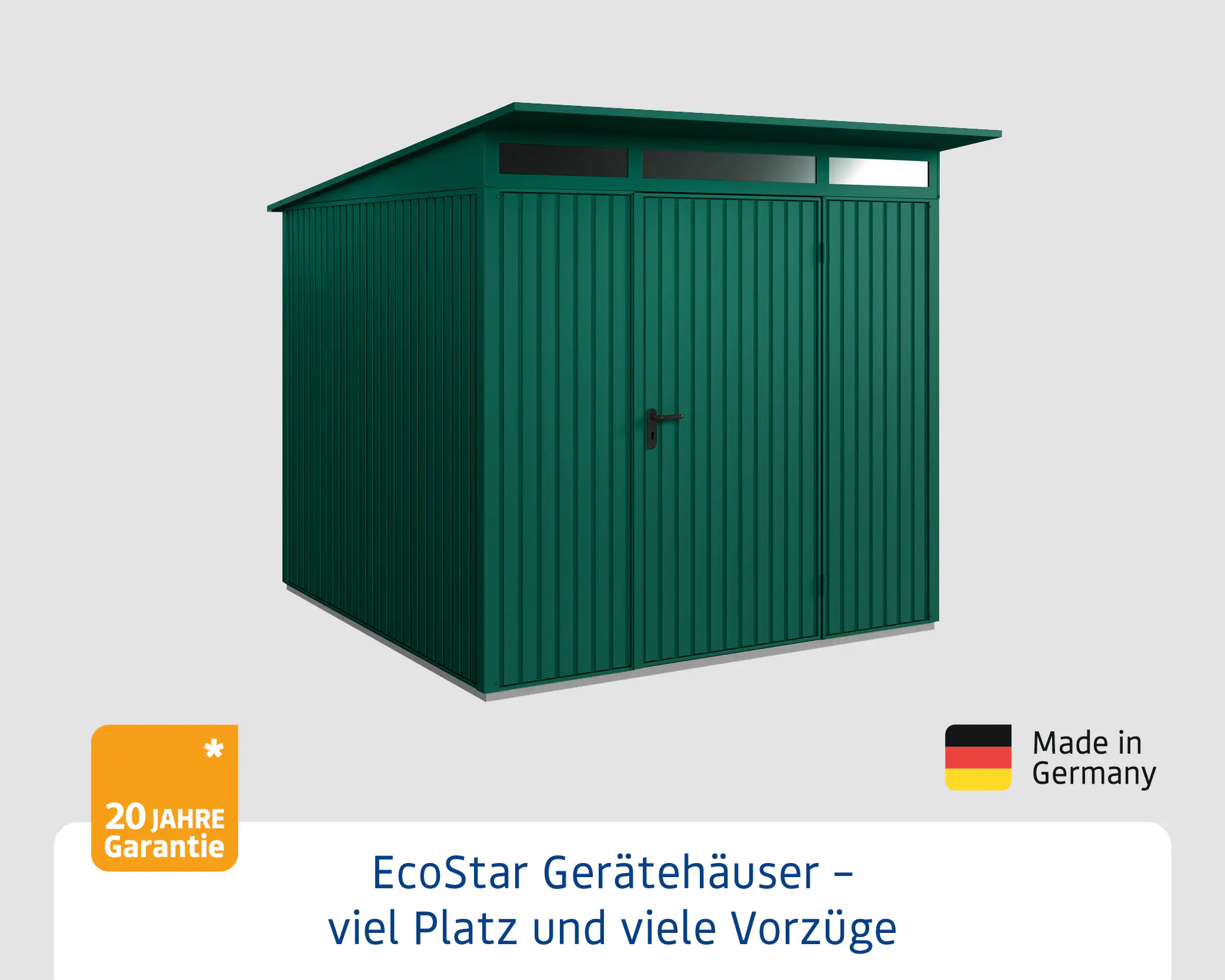 EcoStar Gerätehaus Trend-P Typ 2 moosgrün 247,9 x 283,4 x 232,3 cm