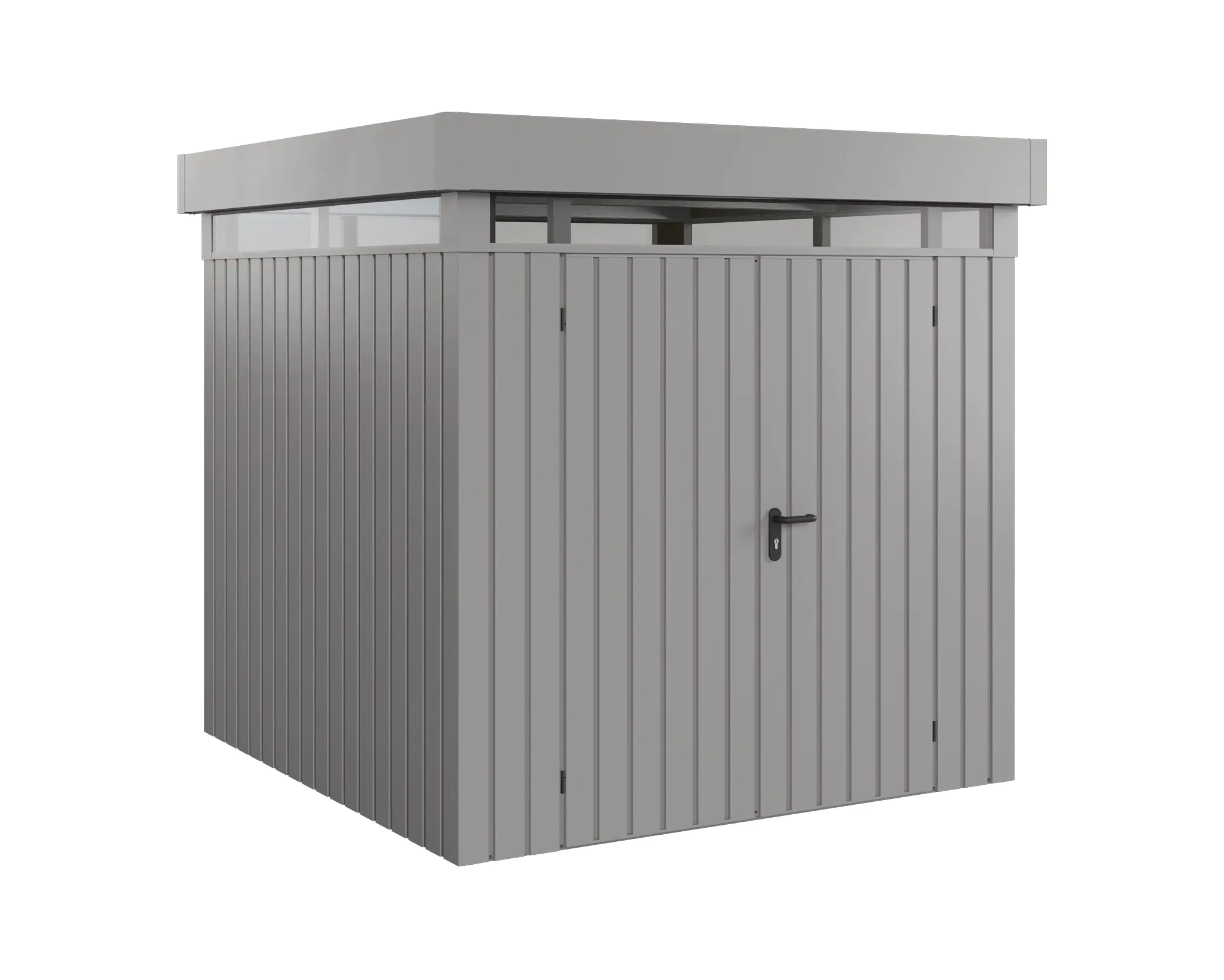EcoStar Metallgerätehaus Euroline EFD5 LB graualuminium 214 x 214 cm 2-flg.
