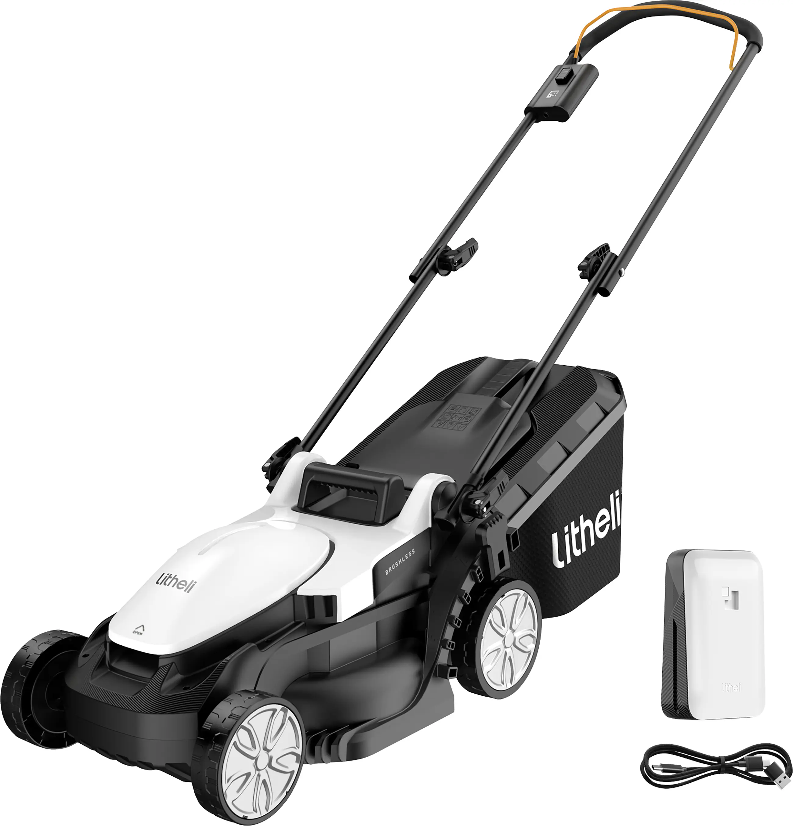 Litheli Akku-Rasenmäher U20 20V, 33cm Schnittbreite, inkl. Akku 4.0Ah und USB-C Ladekabel