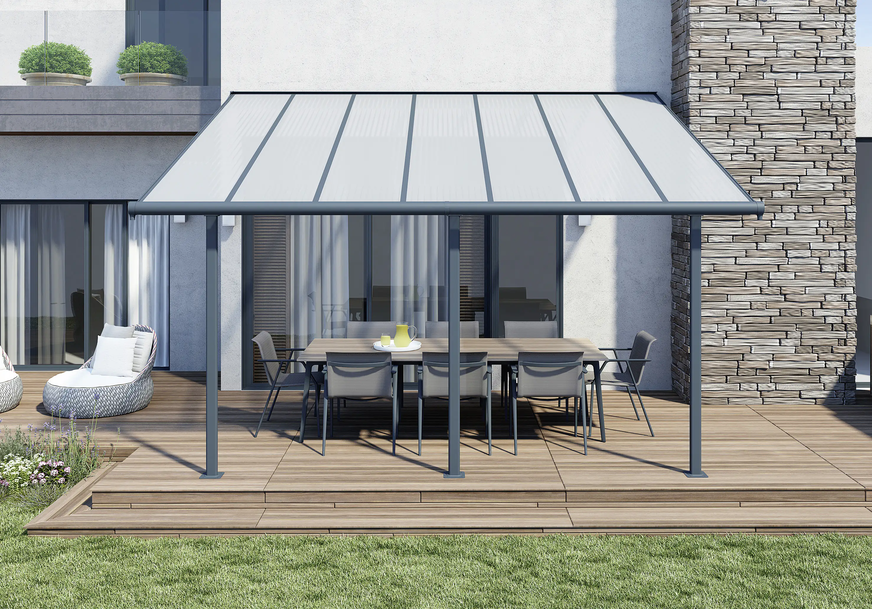 Canopia Terrassenüberdachung Sierra  434 x 295 cm anthrazit