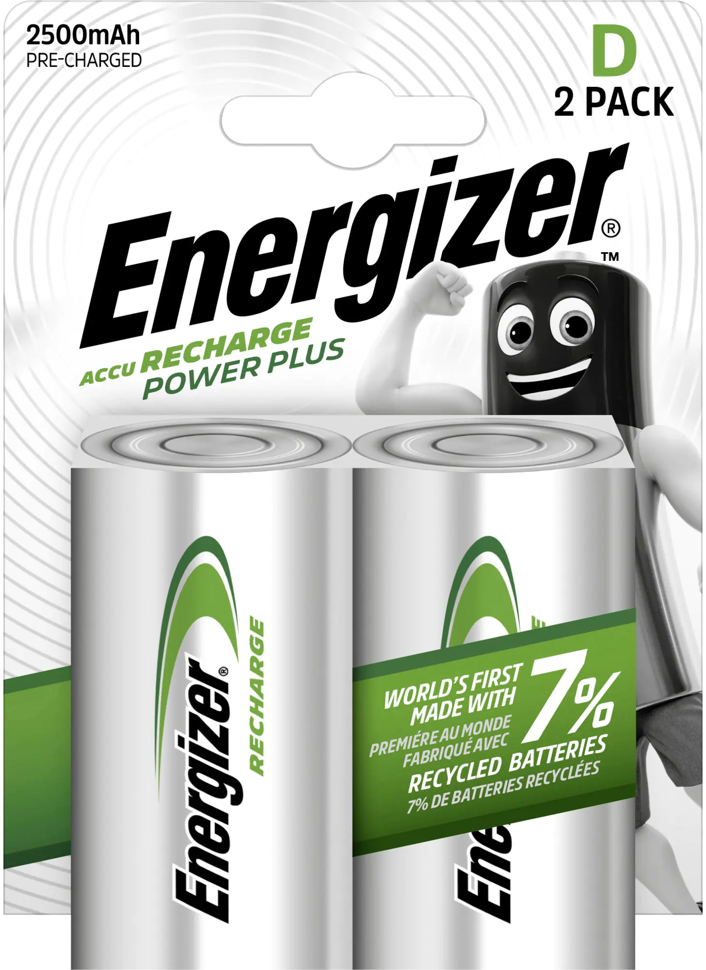 Energizer NiMH Akku Power Plus Mono D 2.500 mAh 2er Pack