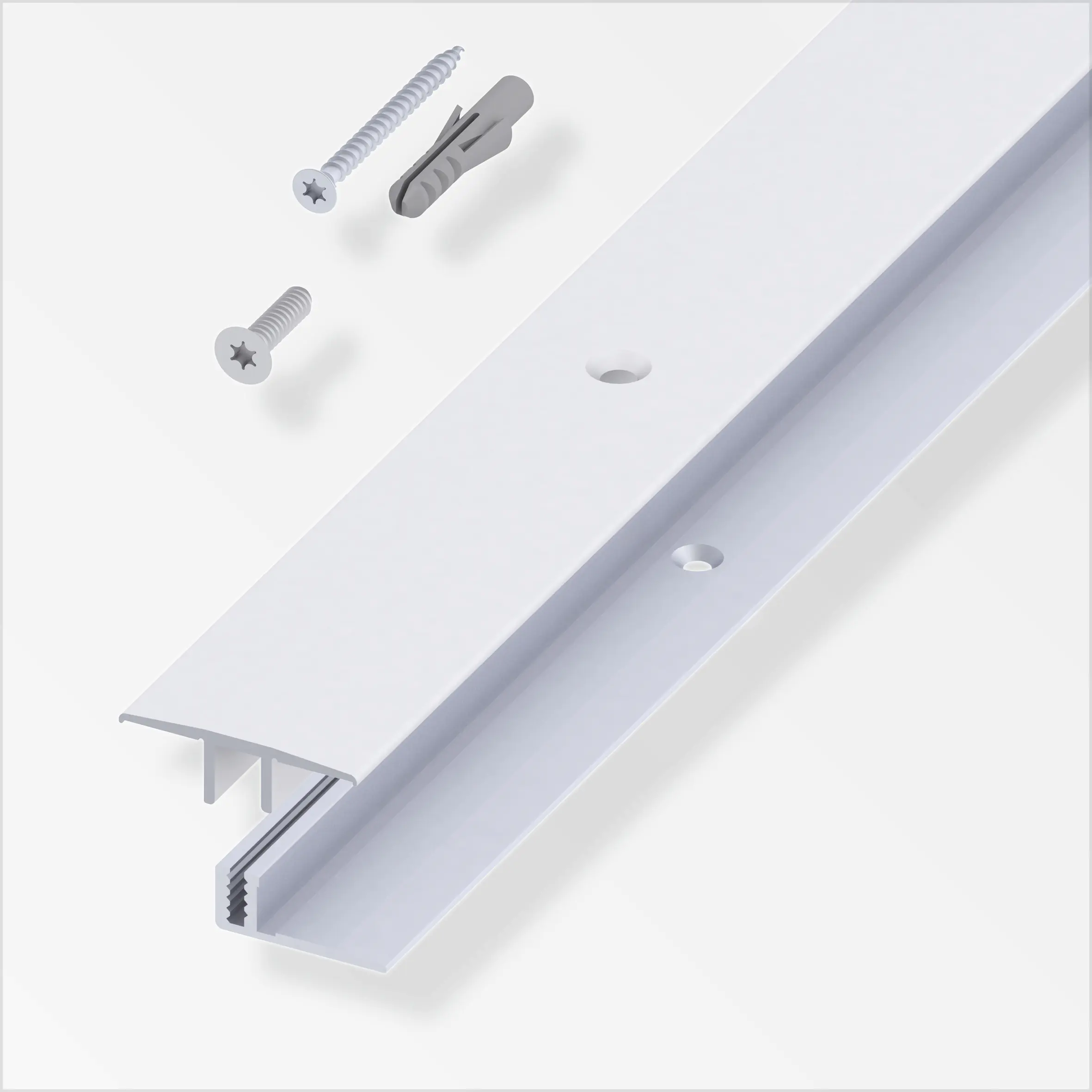 alfer Übergangs-Profil und Träger-Profil 1 m, 33 x 7 - 15 mm Alu  silber