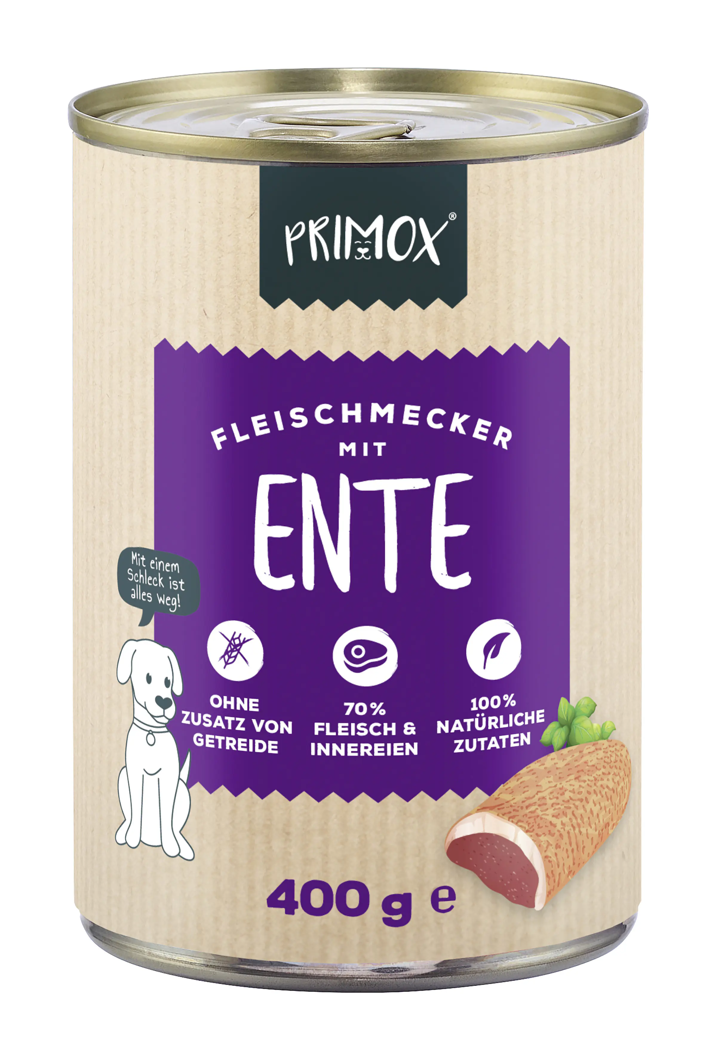 Primox Hundenassfutter Adult getreidefrei 400 g Ente 