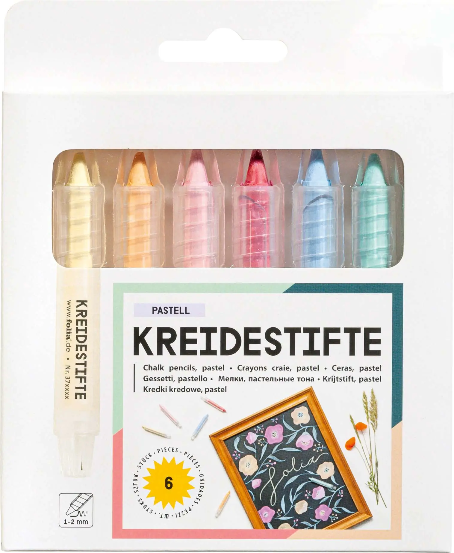 Folia Kreidestifte 6er Set pastell
