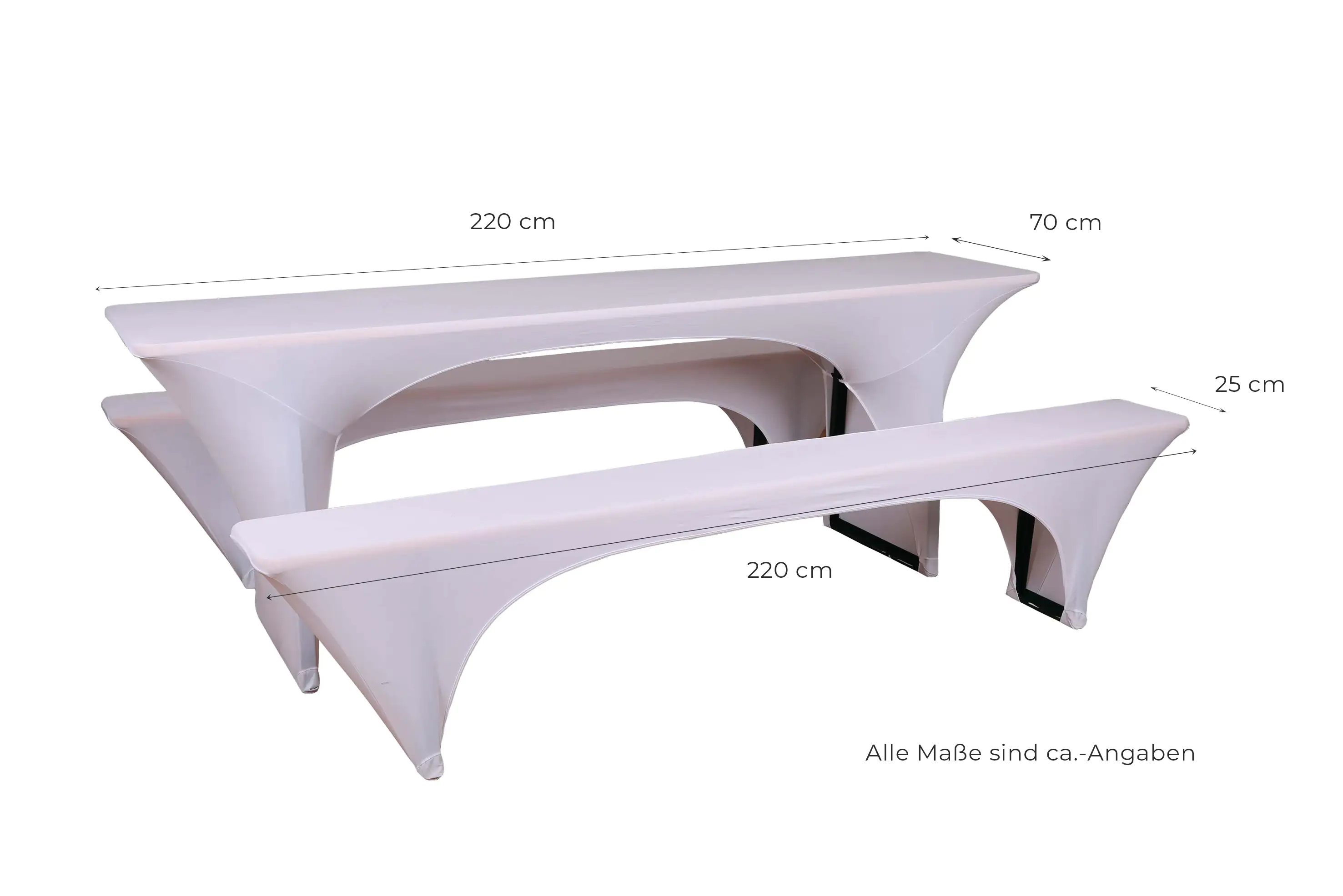 GO-DE Bierzeltgarnitur-Spannhussen 70cm 70 cm x 220 cm x 70 cm, weiß
