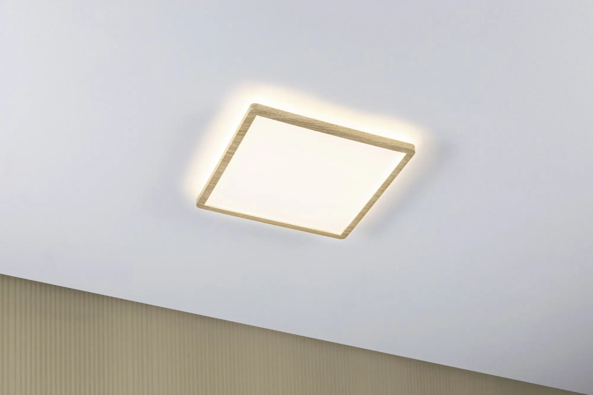 Paulmann LED Deckenleuchte Atria Shine Backlight Holzoptik 29,3x29,3cm