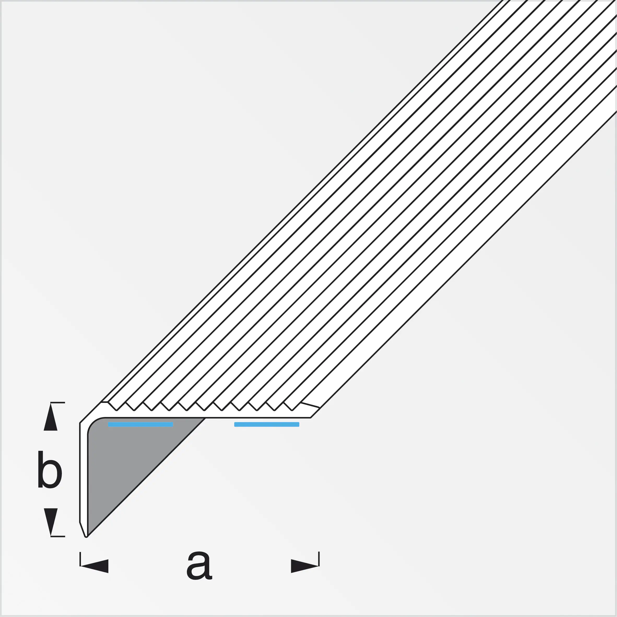 alfer Treppenprofil 1 m, 41 x 23 mm Aluminium eloxiert silber