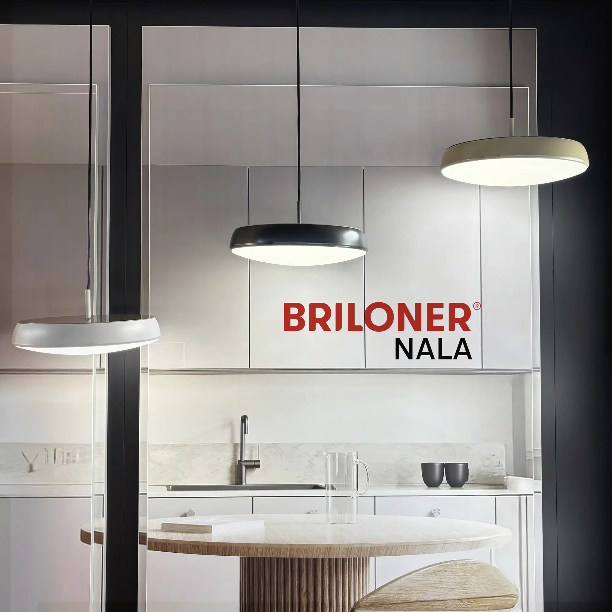 Briloner LED-Pendelleuchte Nala Ø 35 cm beige warmweiß
