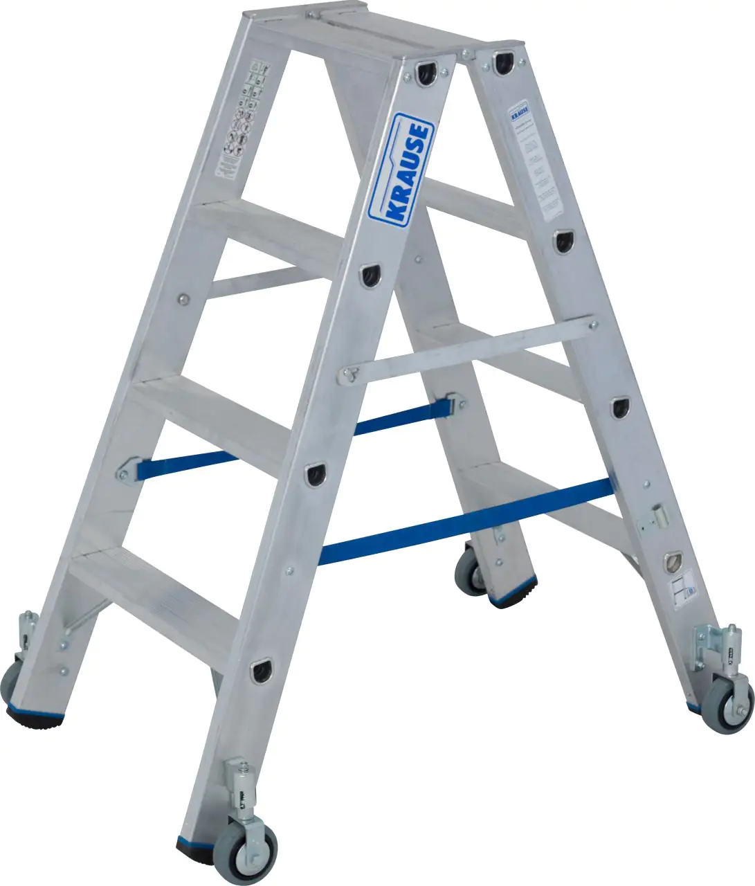 Krause Aluminium-Doppelleiter STABILO fahrbar 2,50 m