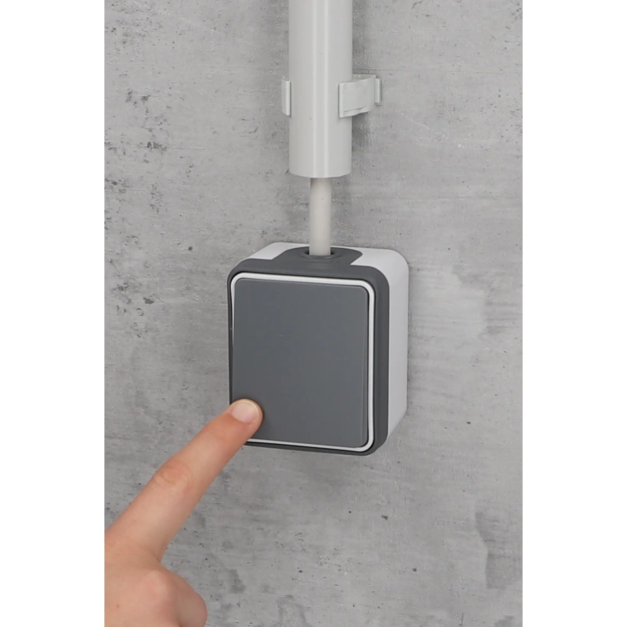 Unitec Taster Feuchtraum Mini, dunkelgrau, Aufputz