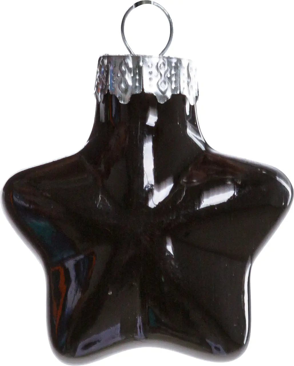 TrendLine Weihnachtskugeln Glas-Sterne 4 cm schwarz 12 Stück
