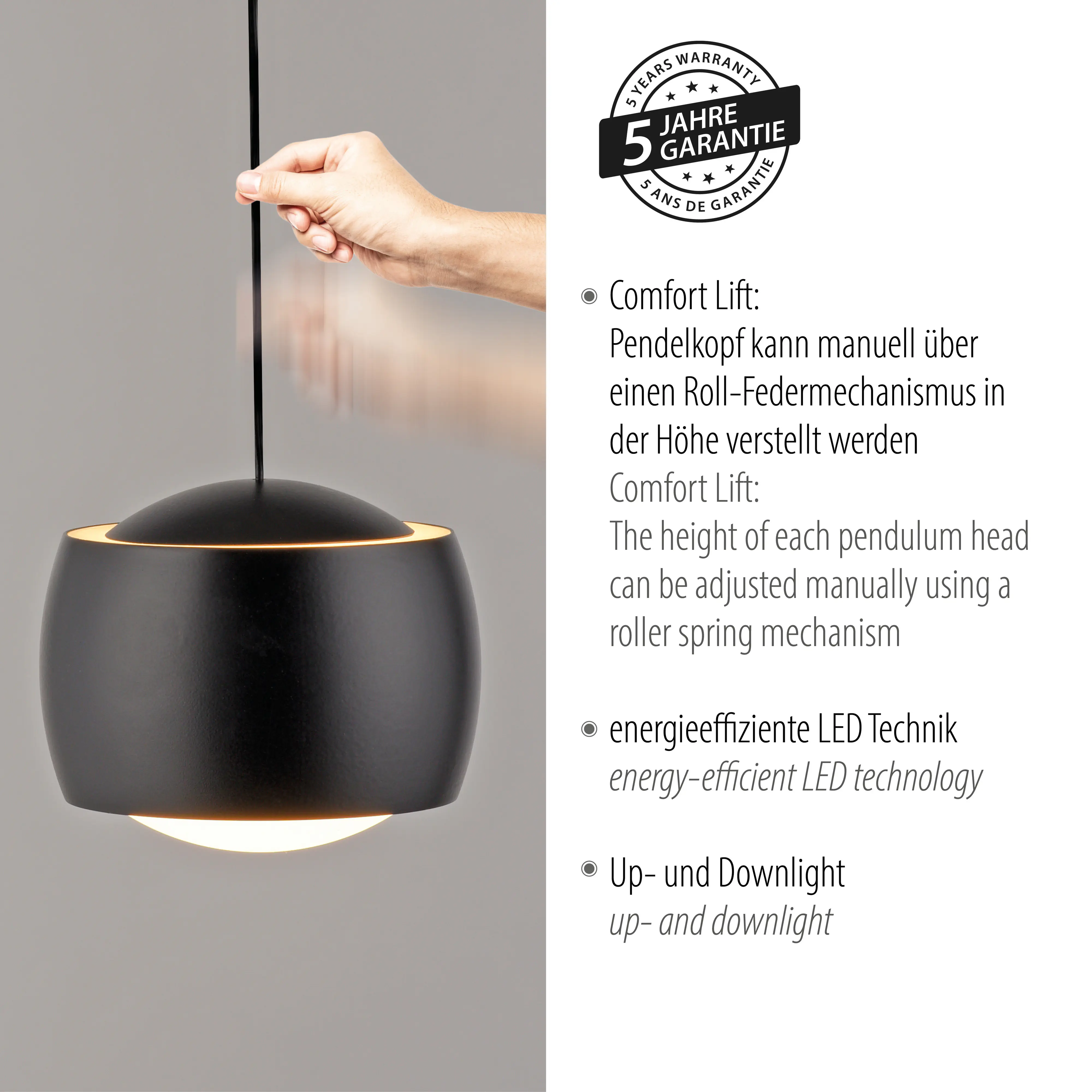 Paul Neuhaus LED Pendelleuchte Ballini 220 cm 5,2 W warmweiß 