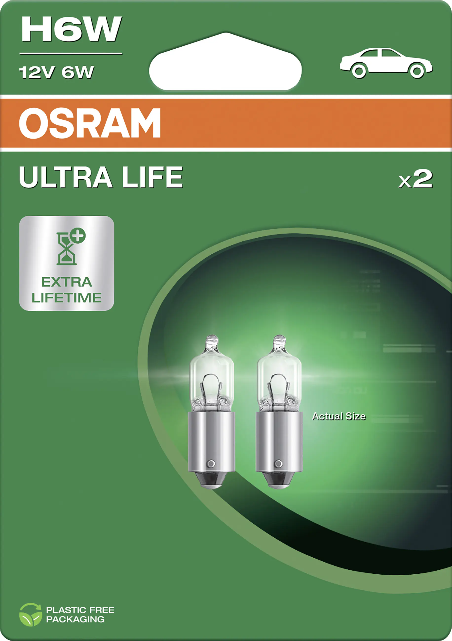 Osram Scheinwerferlampe H6W Ultra Life 2.0 2 Stück