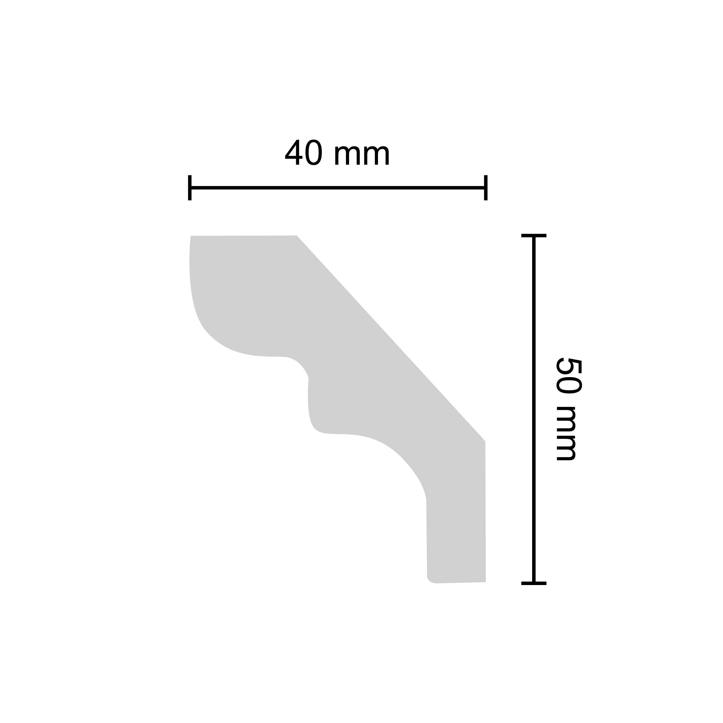 Decosa Deckenleiste Silvana, 2 m x 40 mm x 50 mm