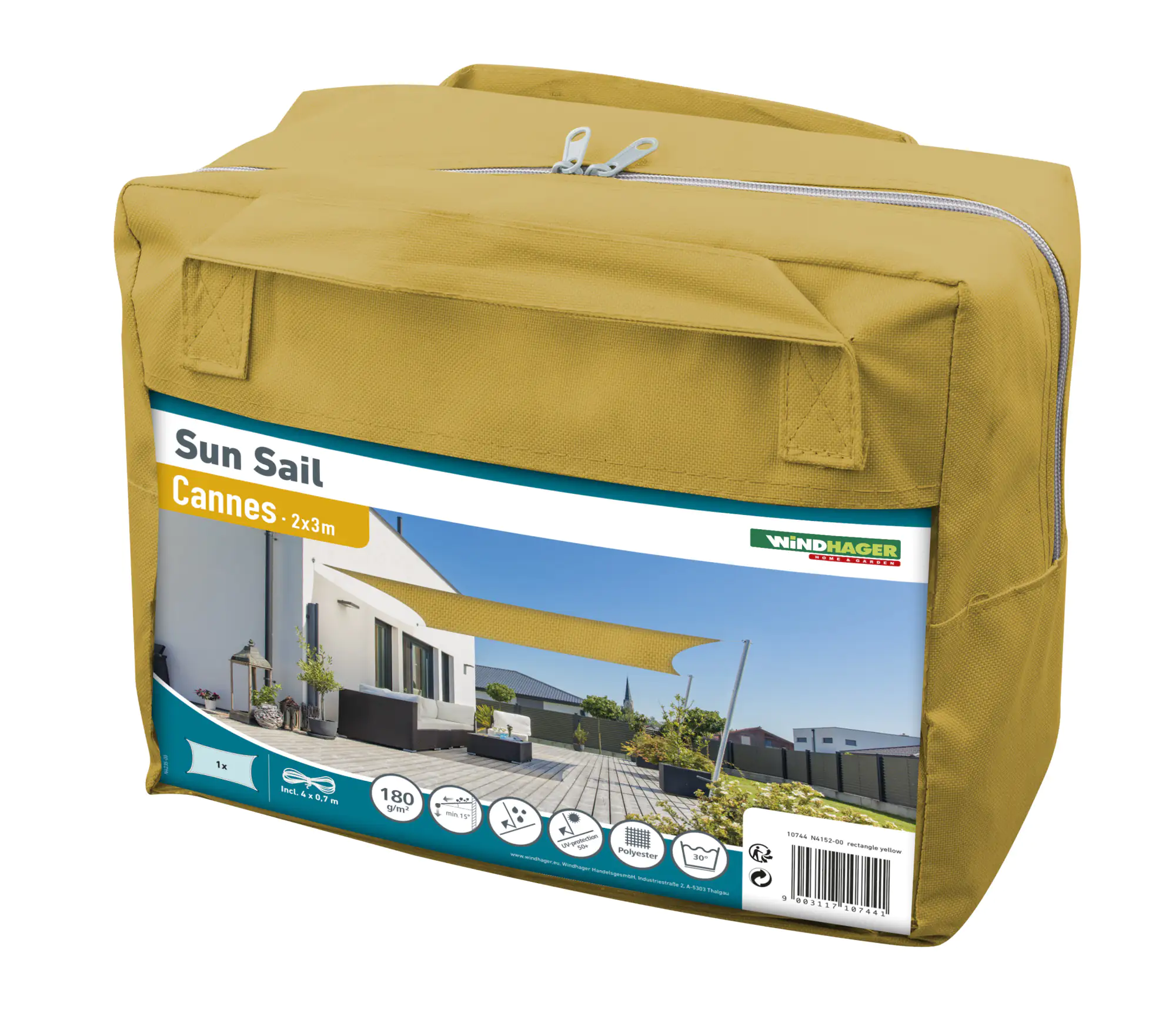 Windhager Sonnensegel Cannes gelb 2 x 3 m