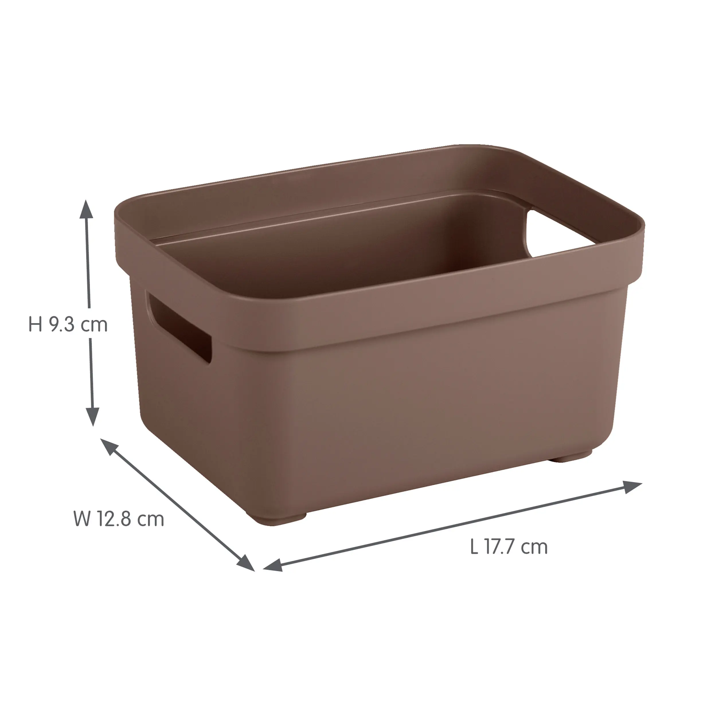 Sunware Aufbewahrungsbox Sigma Home mit Griffen 17,7 x 12,8 cm 2,5 L schoko 4er Set