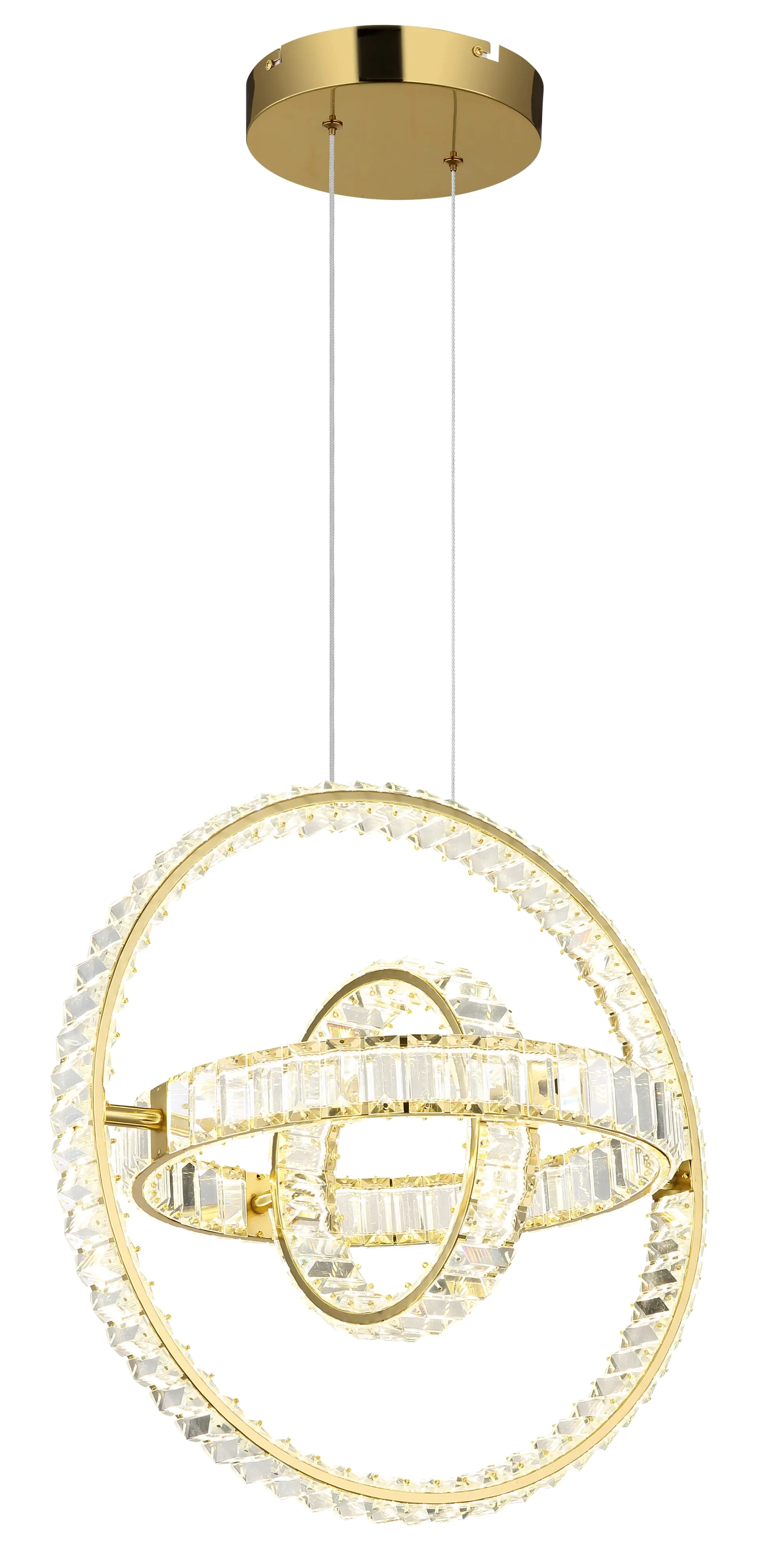 Globo LED Hängeleuchte Neil 3 Ringe goldfarben warmweiß-kaltweiß