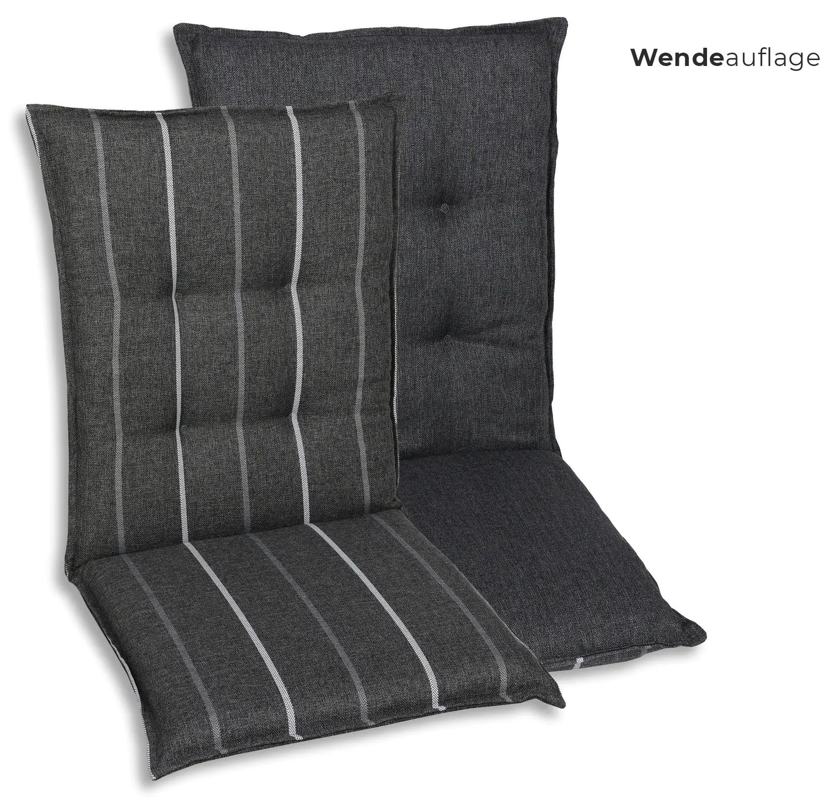 GO-DE Mittellehner-Auflage 108 cm x 50 cm x 7 cm, grau, anthrazit