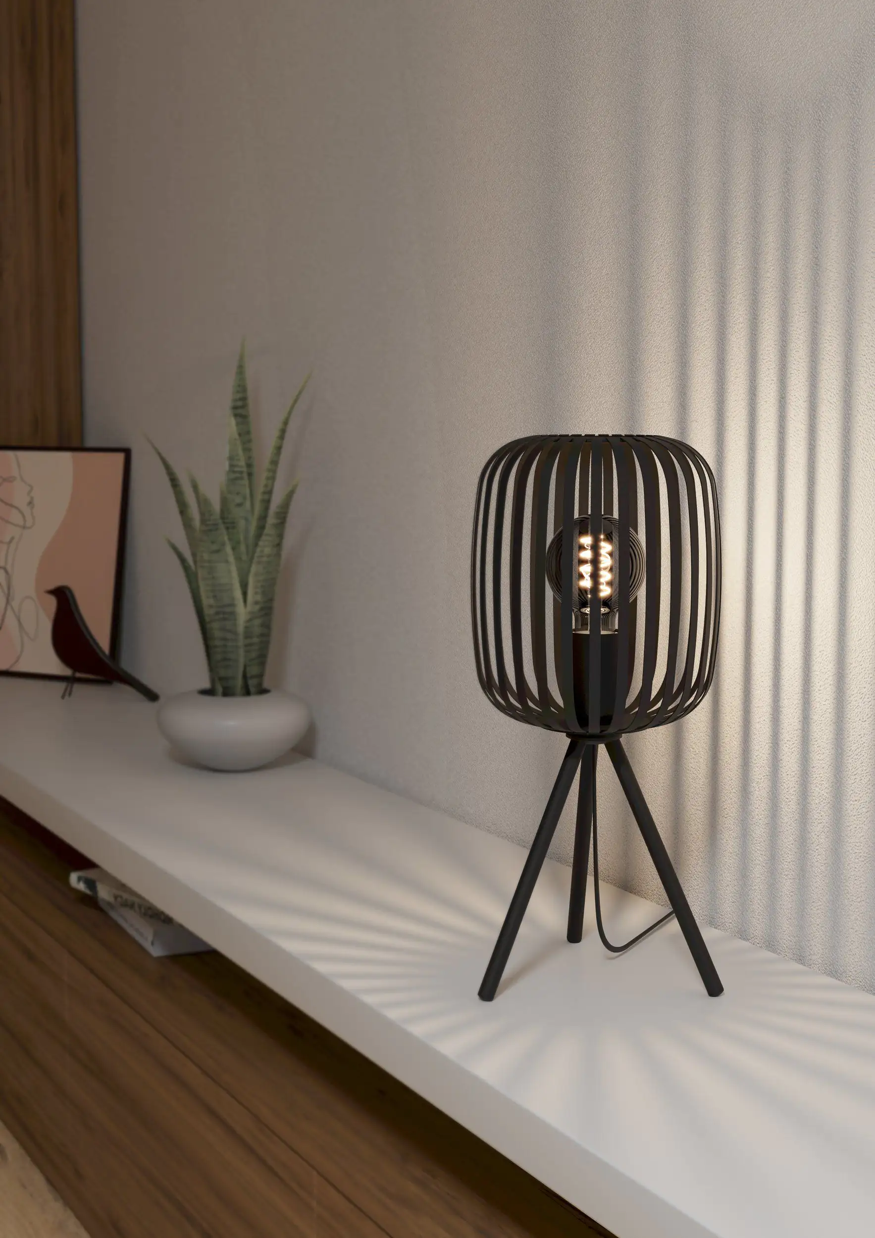 Eglo Tischlampe Romazzina 43,5 x 20 cm schwarz