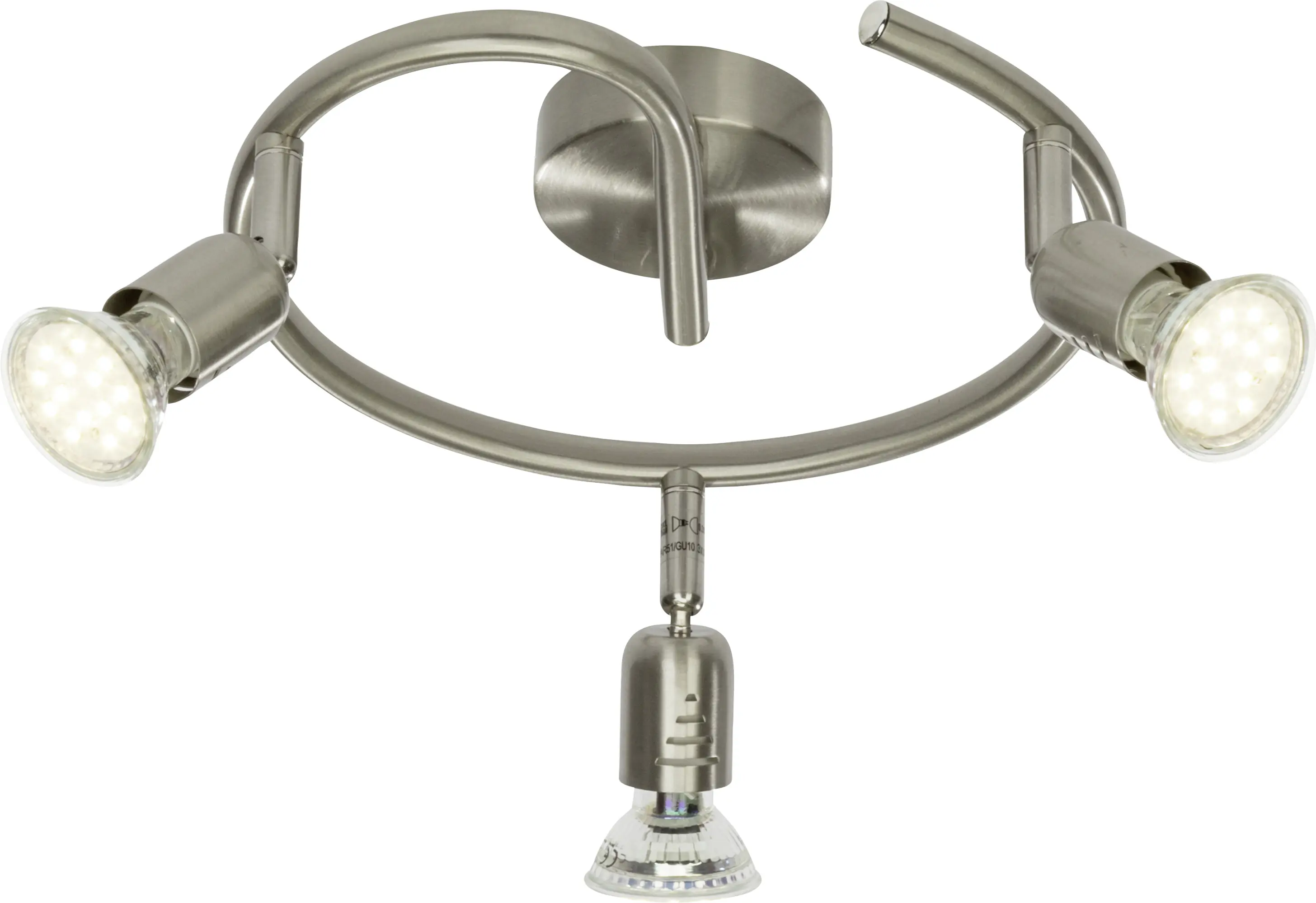 Brilliant 3er Spot Spirale Loona eisen Ø 24 cm GU10, eisen, warmweiß