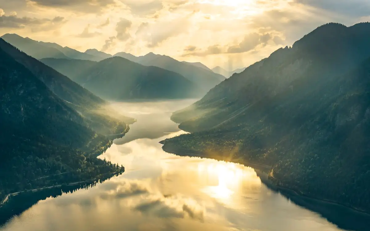 Komar Vlies Fototapete Gold Mountains 400 x 250 cm 