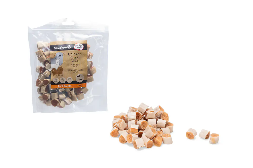 Beeztees Hundeleckerli 400 g Hähnchen Sushi mit Fisch