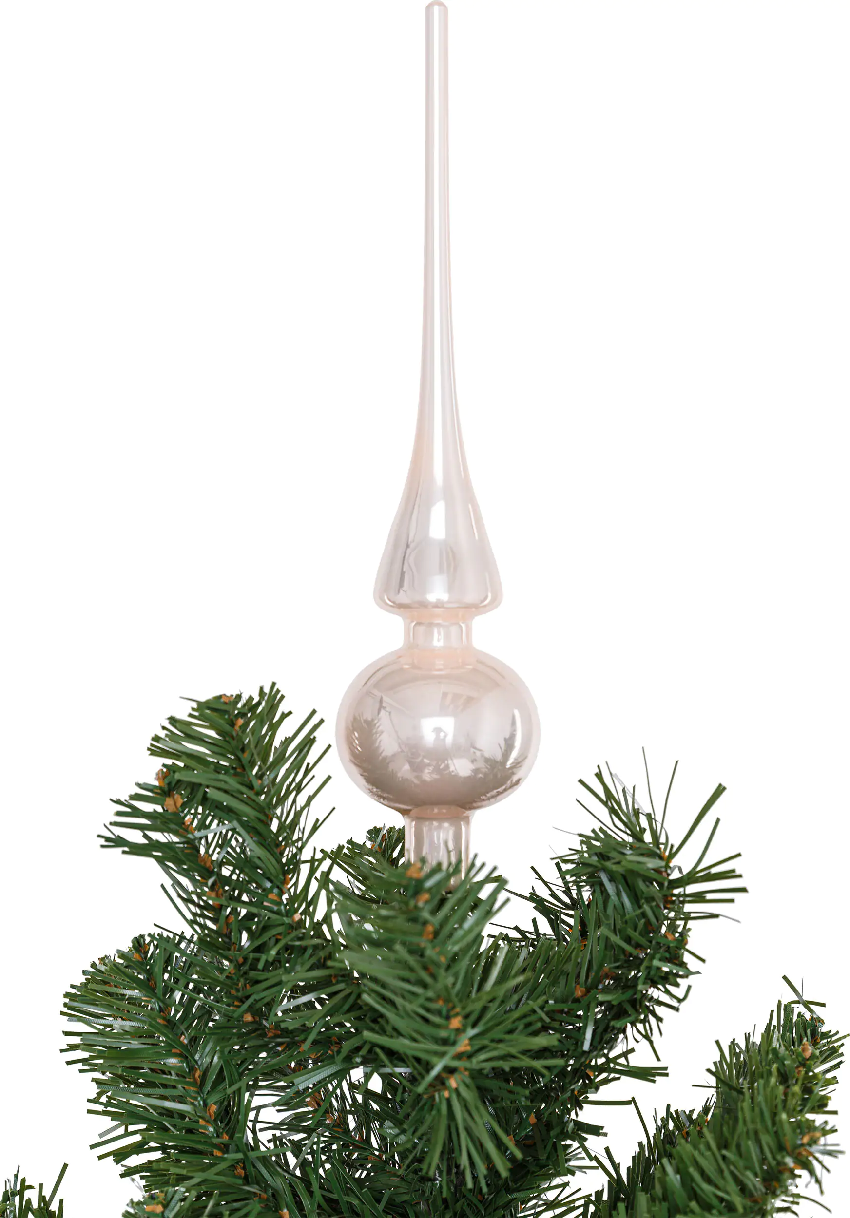 TrendLine Christbaumspitze aus Glas 26 cm champagner glänzend