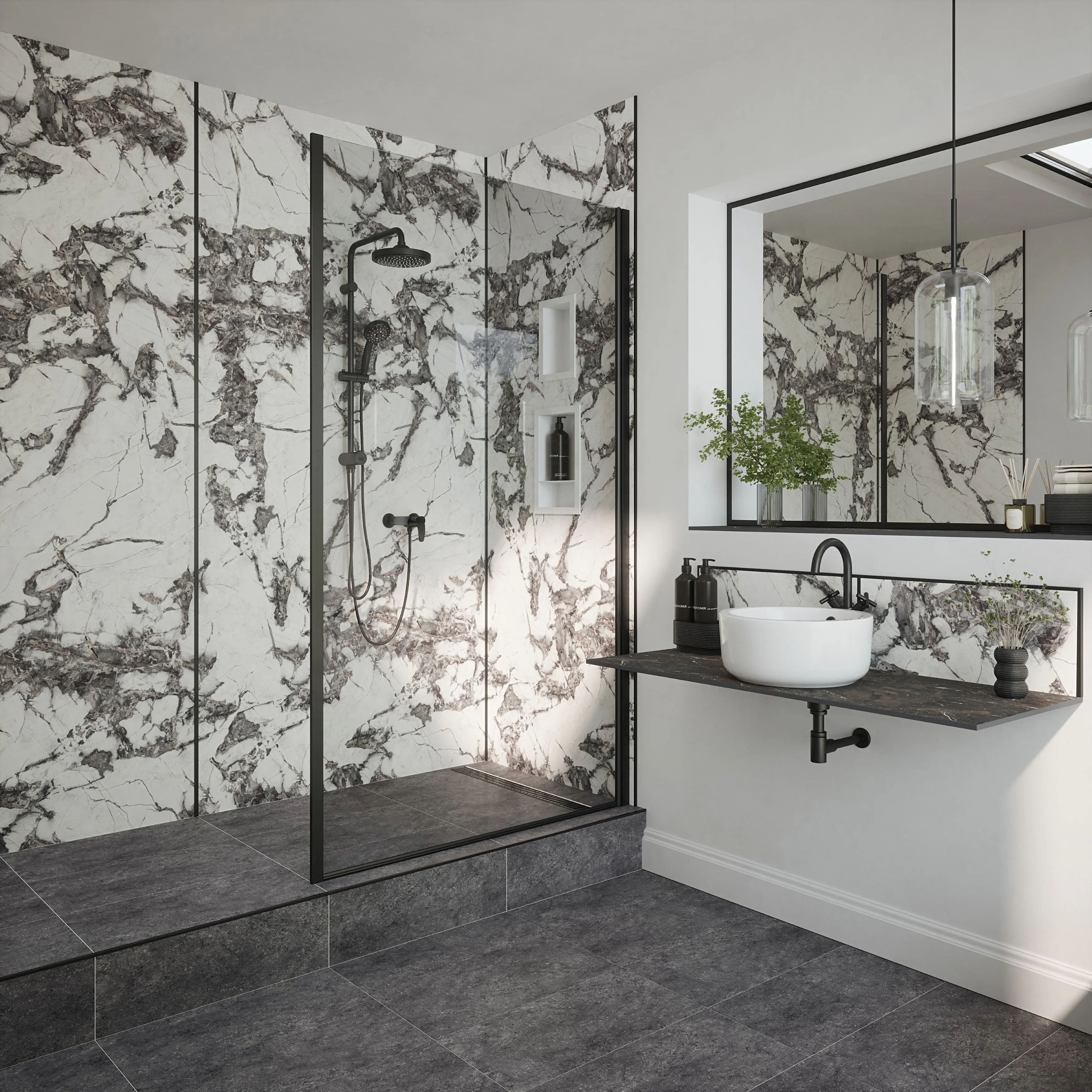 Wetwall Alloy Wandpaneel  Calacatta Fantasia 120 x 244 cm
