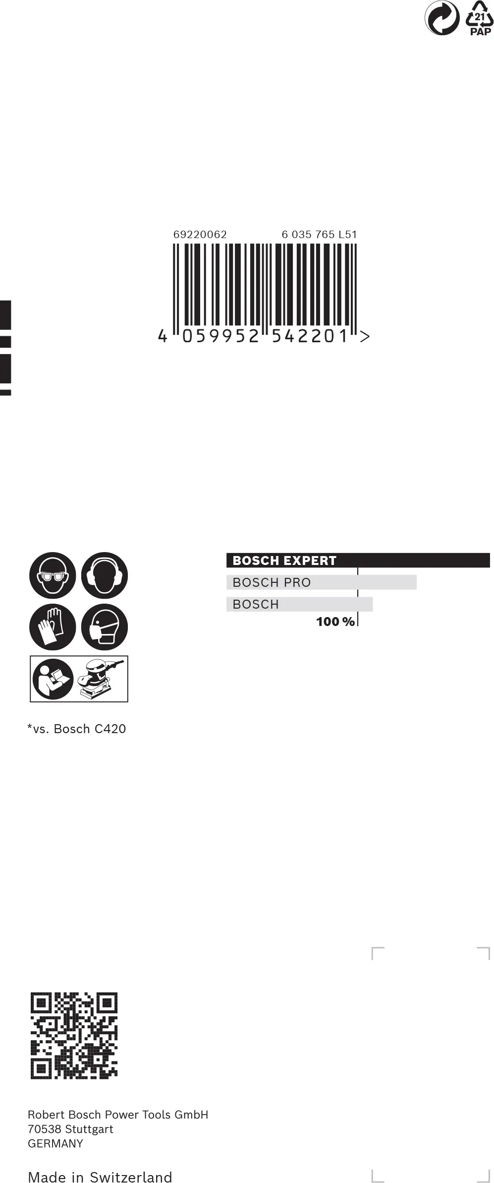 Bosch Expert C470 Schleifpapier für Schwingschleifer 80 x 133 mm G 180 10-teilig