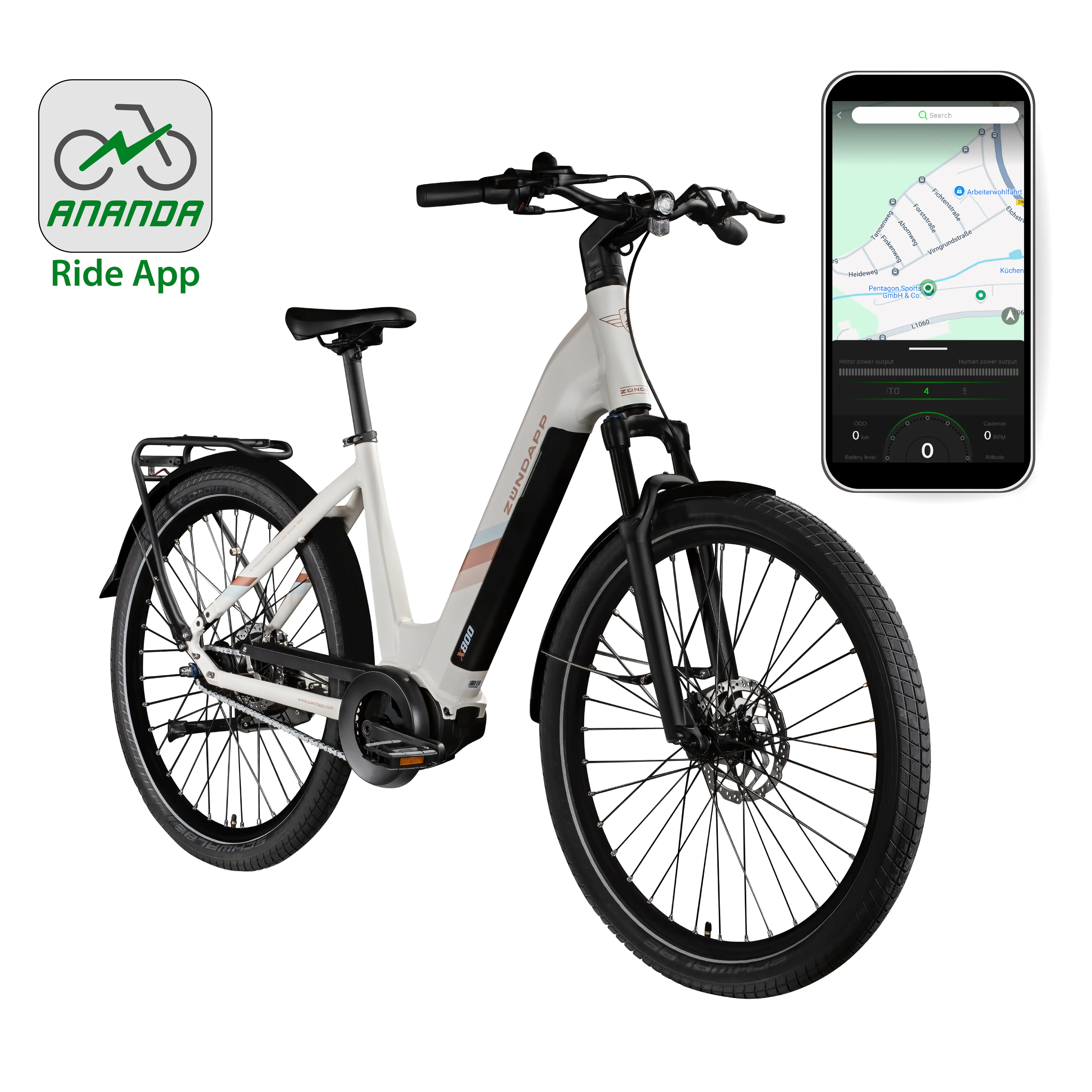 Zündapp E-Bike City X800 27,5 Zoll 7-Gang 550 Wh antique white 