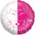 Folienballon Barbie Motiv 1 Rund pink-weiß 19 x 13,5 cm