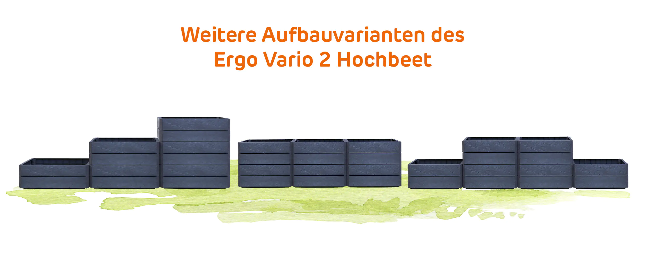 Garantia Hochbeet Ergo Vario 2, stone, Flora Wassersystem