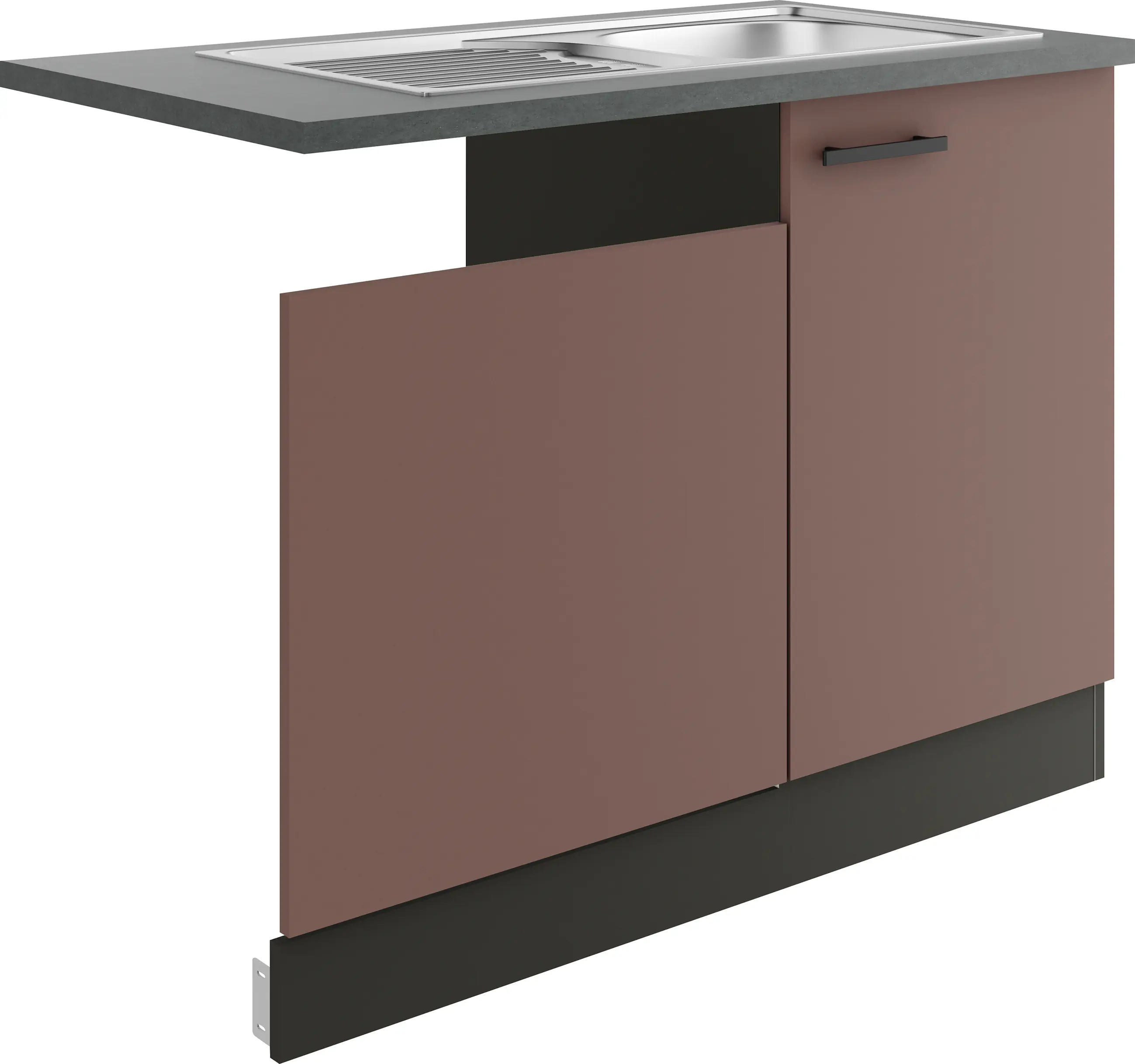 Optifit Spüle mit Unterschrank-Set Nizza 407 rostrot/anthrazit 110 cm